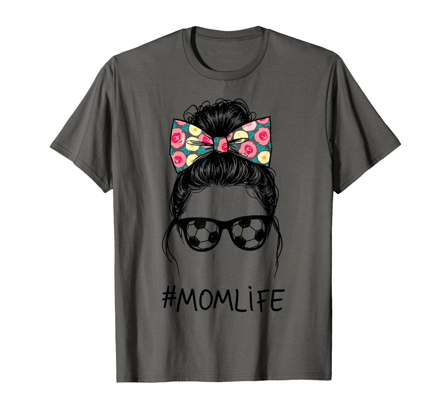 Messy Bun Bandana Soccer Mom Life T-Shirt - Casual Everyday Wear Men Women - T-Shirt, Sweatshirt, Hoodie