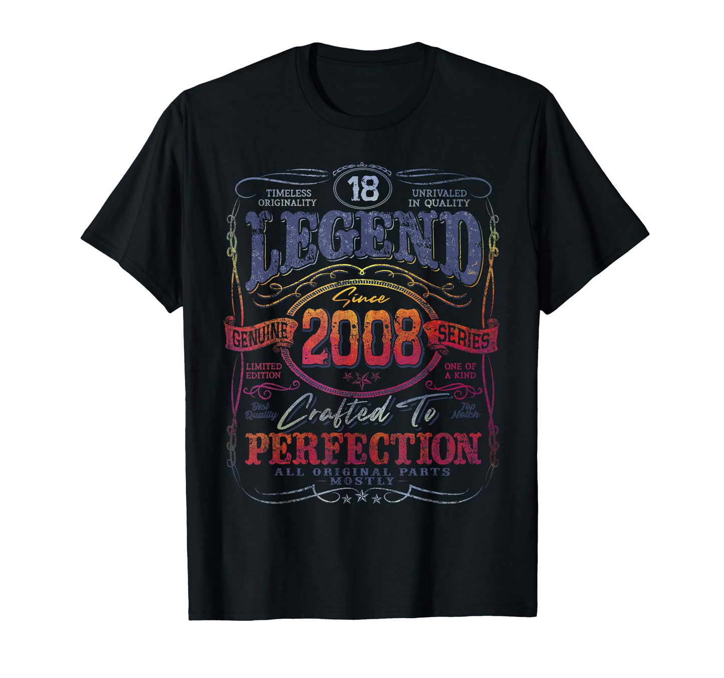 2008 18 Year Old 18Th Birthday T-Shirt - Trendy Graphic Unisex - T-Shirt, Sweatshirt, Hoodie