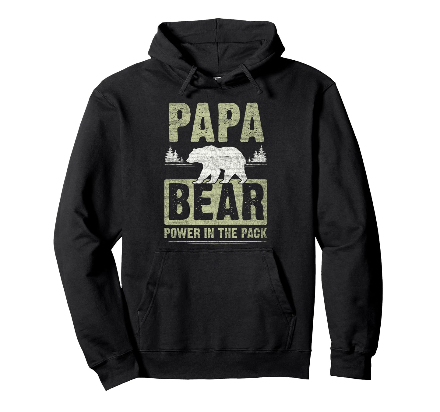 Papa Bear Dad Grandpa Power Pack Hoodie - Minimalist Print for Adults - T-Shirt, Sweatshirt, Hoodie