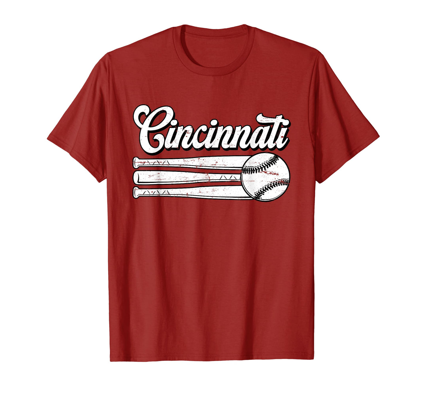 Distressed Cincinnati Baseball T-Shirt - Aesthetic Graphic for Adults - T-Shirt, Sweatshirt, Hoodie
