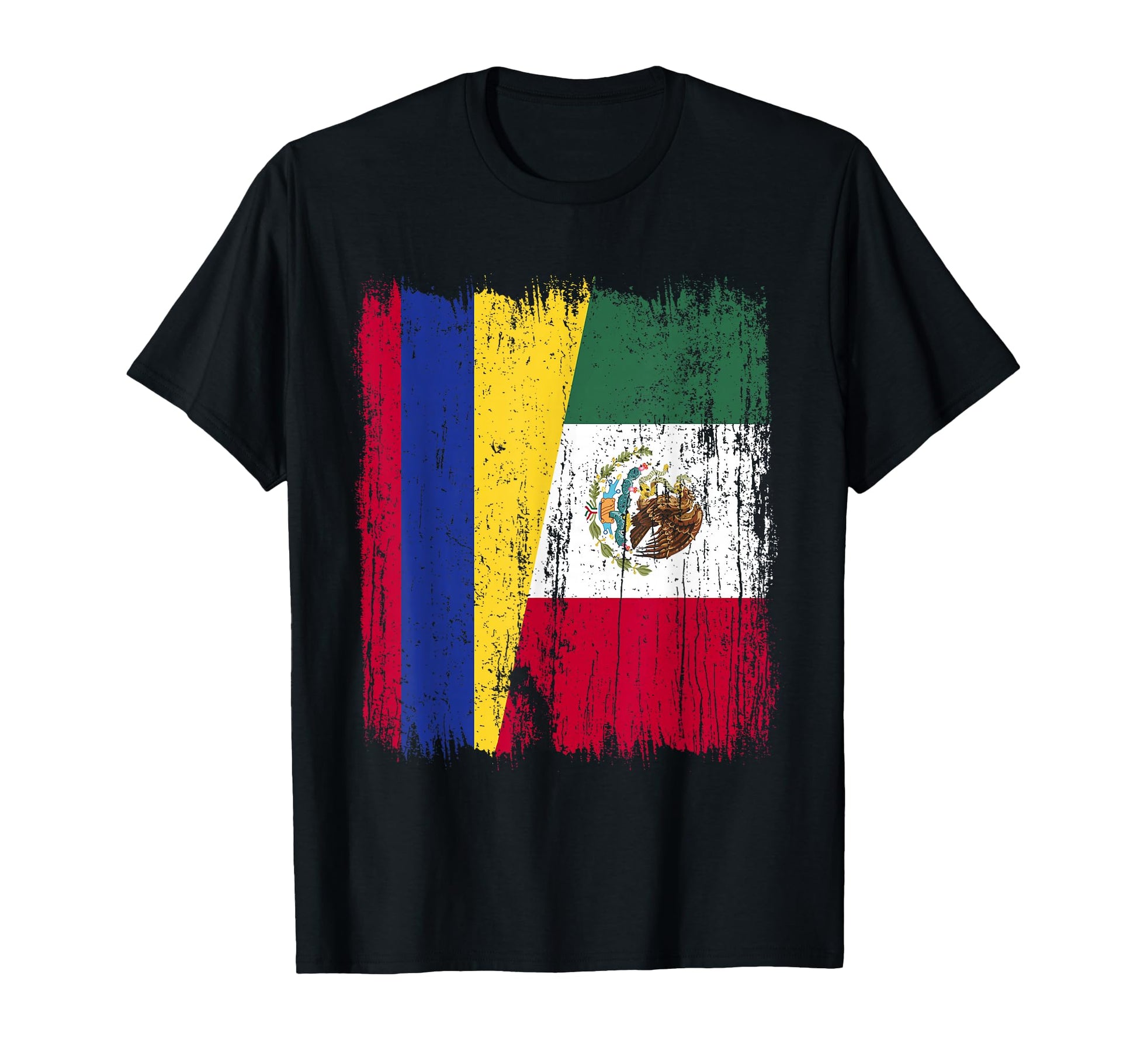 Colombia Mexico Half Flag Colombian T-Shirt - Graphic Print Men Women - T-Shirt, Sweatshirt, Hoodie