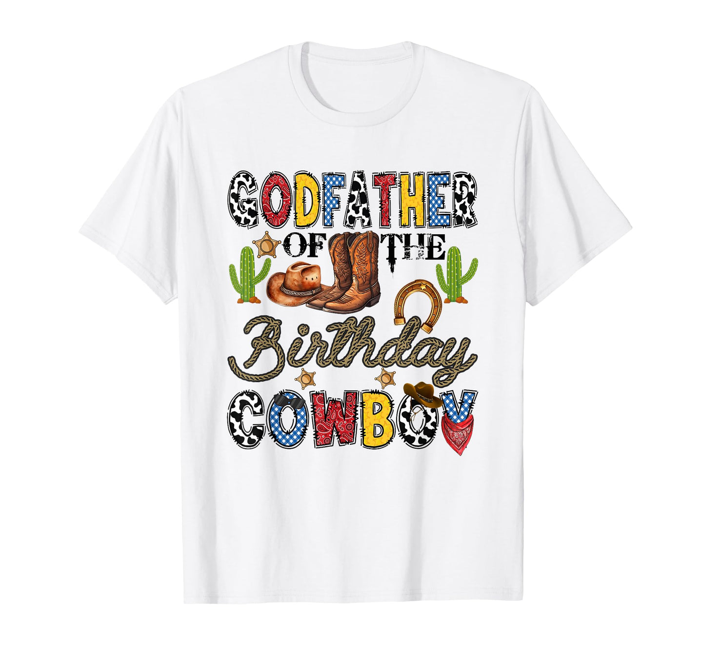 Godfather Birthday Cowboy Western T-Shirt - Graphic Print for Adults - T-Shirt, Sweatshirt, Hoodie