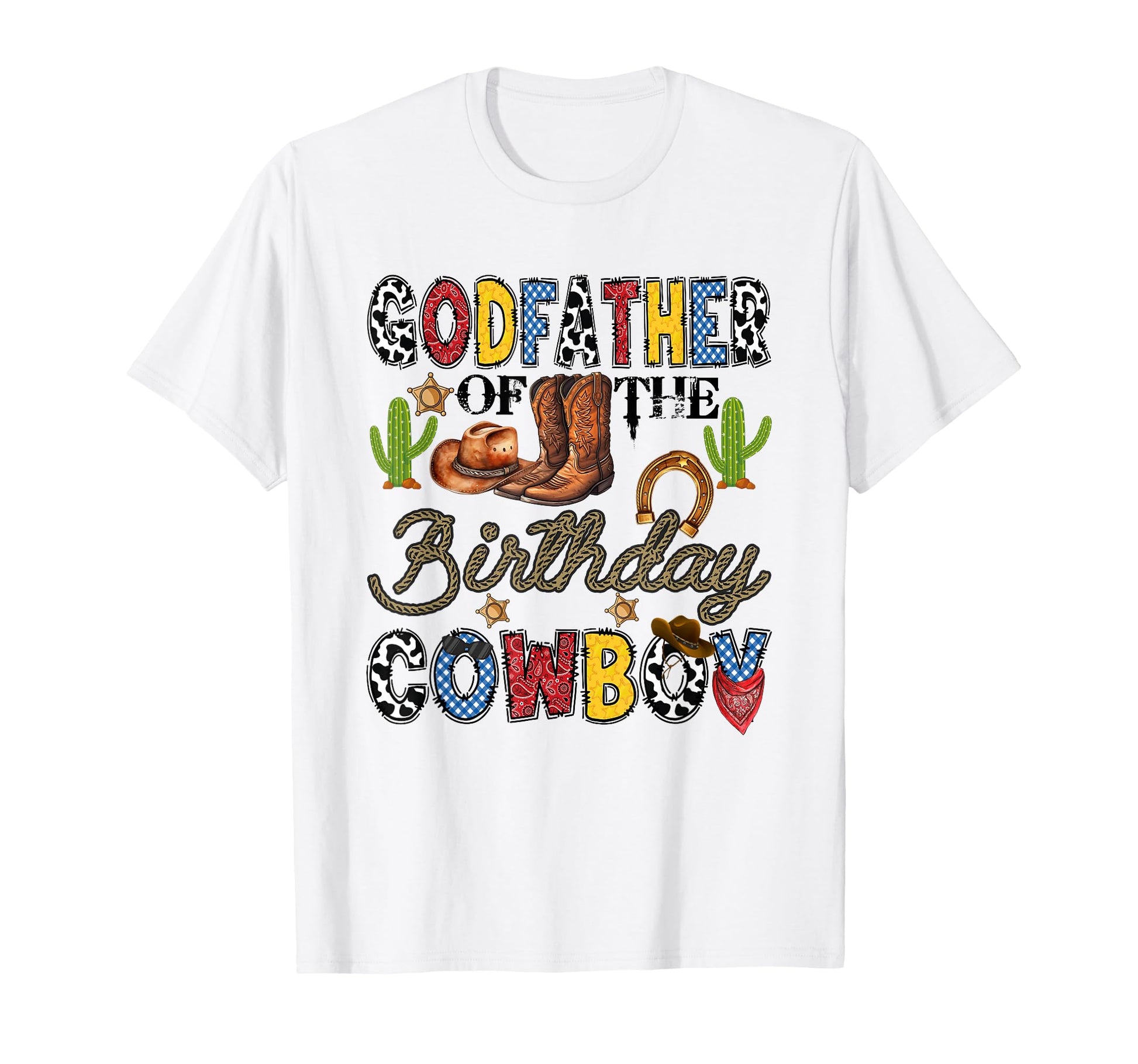 Godfather Birthday Cowboy Western T-Shirt - Graphic Print for Adults - T-Shirt, Sweatshirt, Hoodie