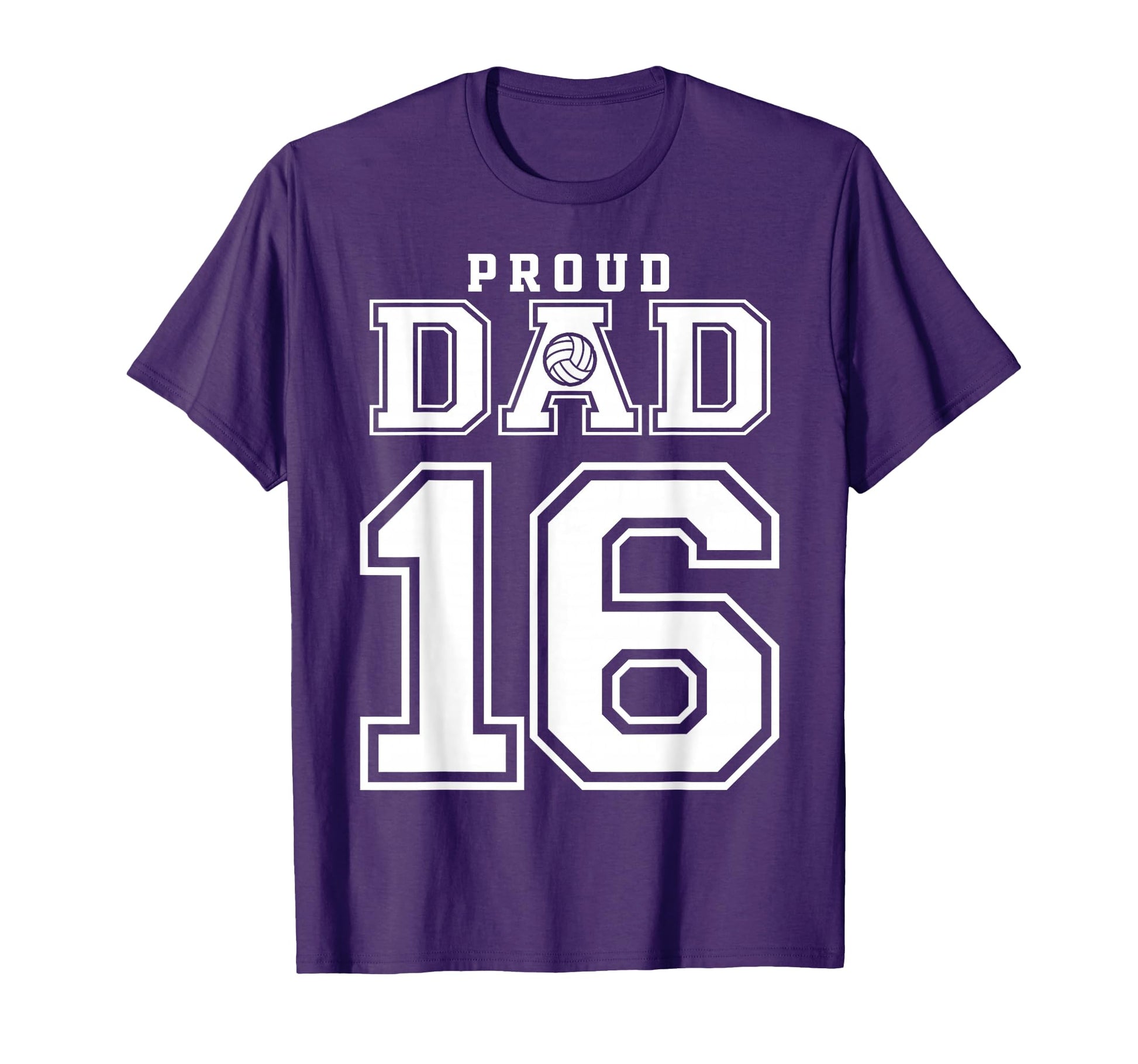 Custom Proud Volleyball Dad Number 16 T-Shirt - Unique Graphic for Adults - T-Shirt, Sweatshirt, Hoodie