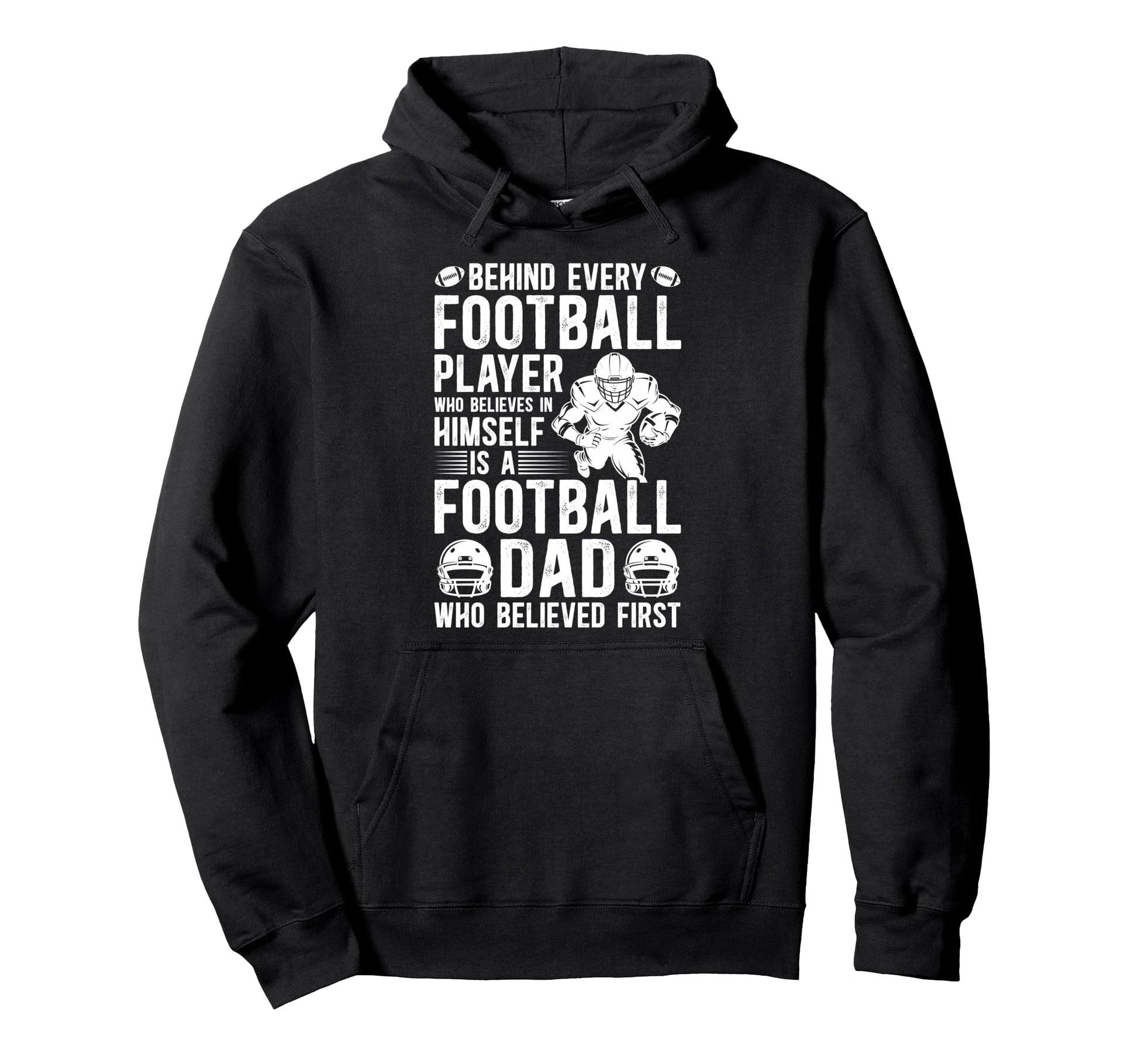 Proud Football Dad Football Player Father Hoodie - Unique Graphic Men Women - T-Shirt, Sweatshirt, Hoodie
