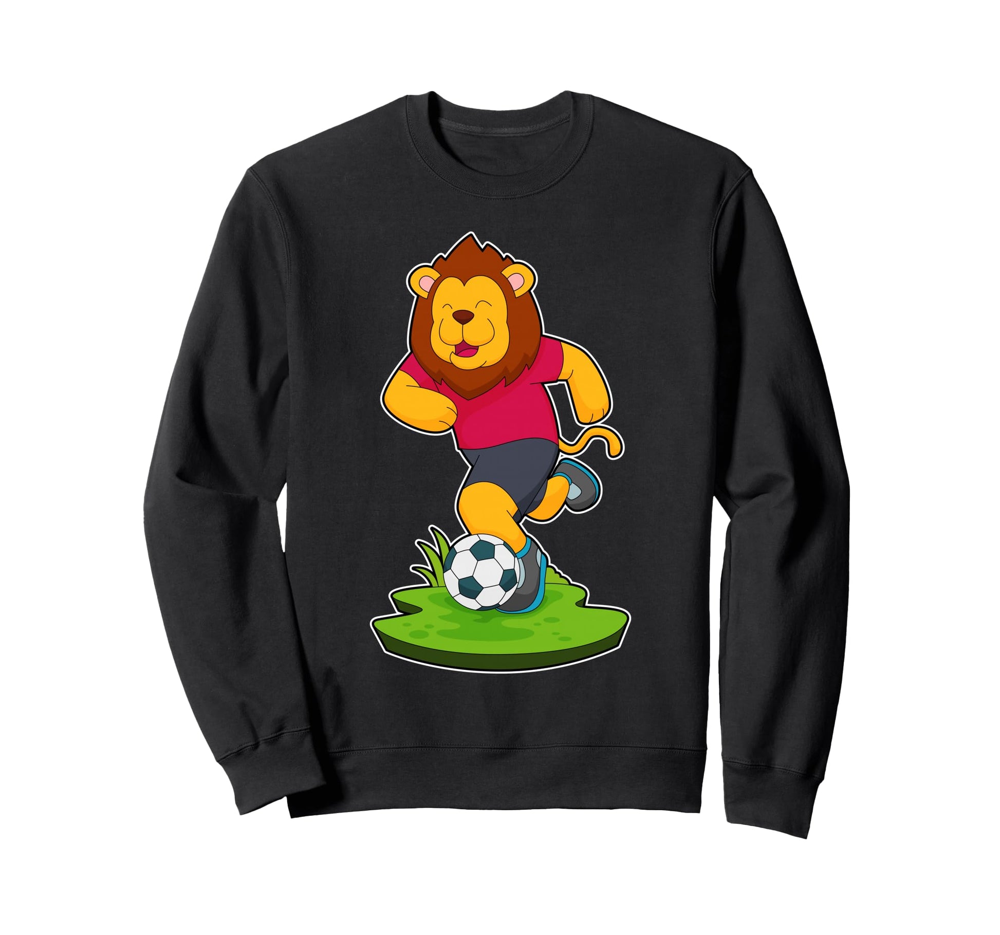 Lion Soccer Player Soccer Sports Sweatshirt - Trendy Graphic Men Women - T-Shirt, Sweatshirt, Hoodie