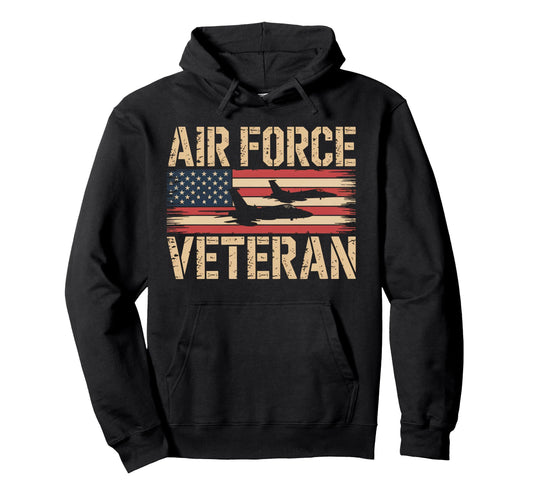 Air Force Veteran Us American Flag Dad Hoodie - Graphic Print Unisex - T-Shirt, Sweatshirt, Hoodie