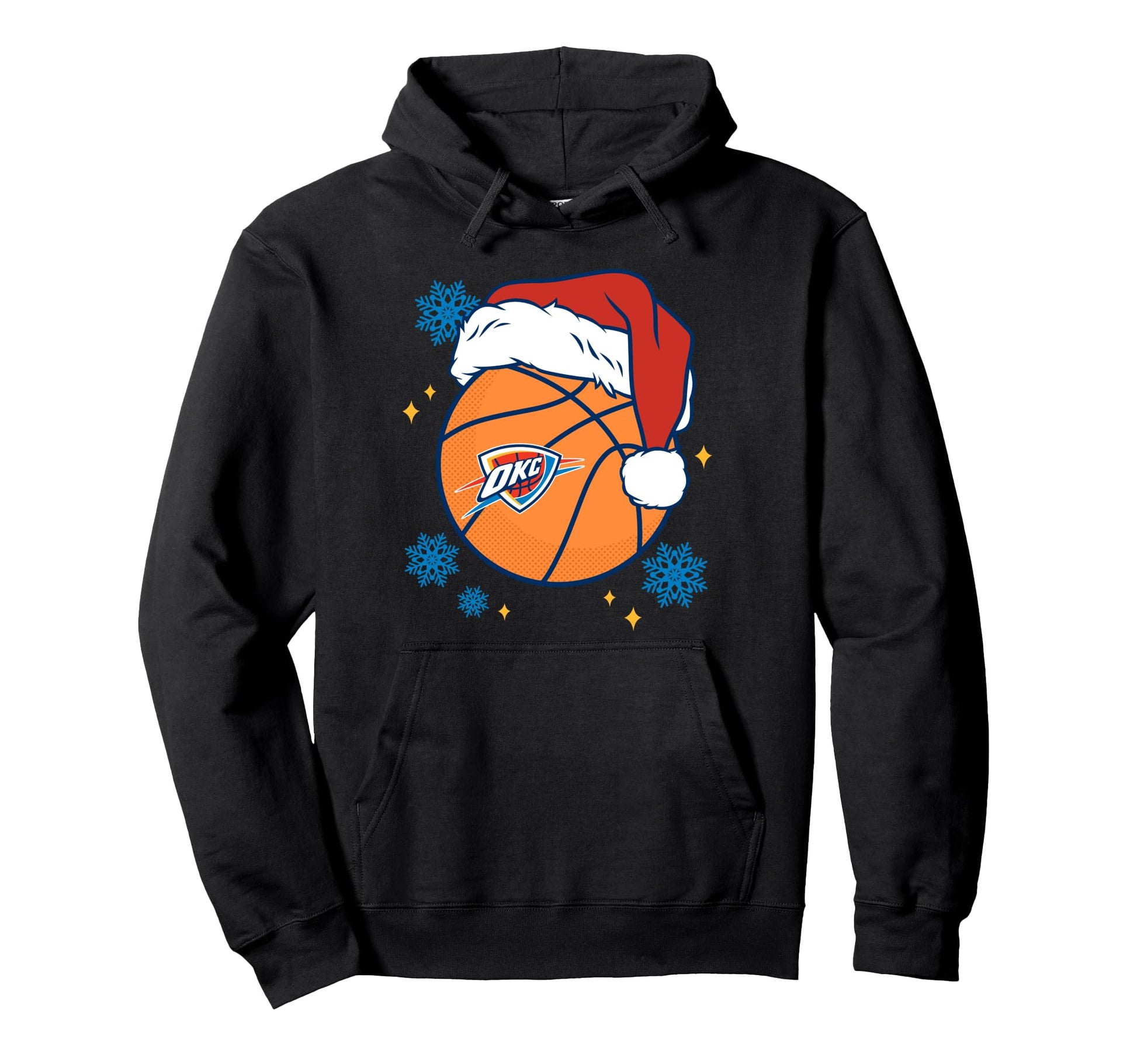 Nba Oklahoma City Thunder Santa Hat Ball Hoodie - Trendy Graphic Unisex - T-Shirt, Sweatshirt, Hoodie