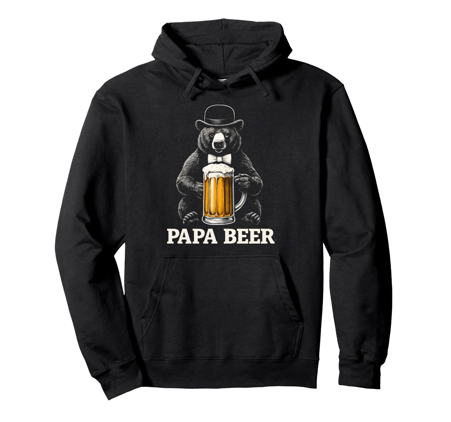 Papa Beer Funny Dad Bear Drinking Hoodie - Unique Graphic for Adults - T-Shirt, Sweatshirt, Hoodie