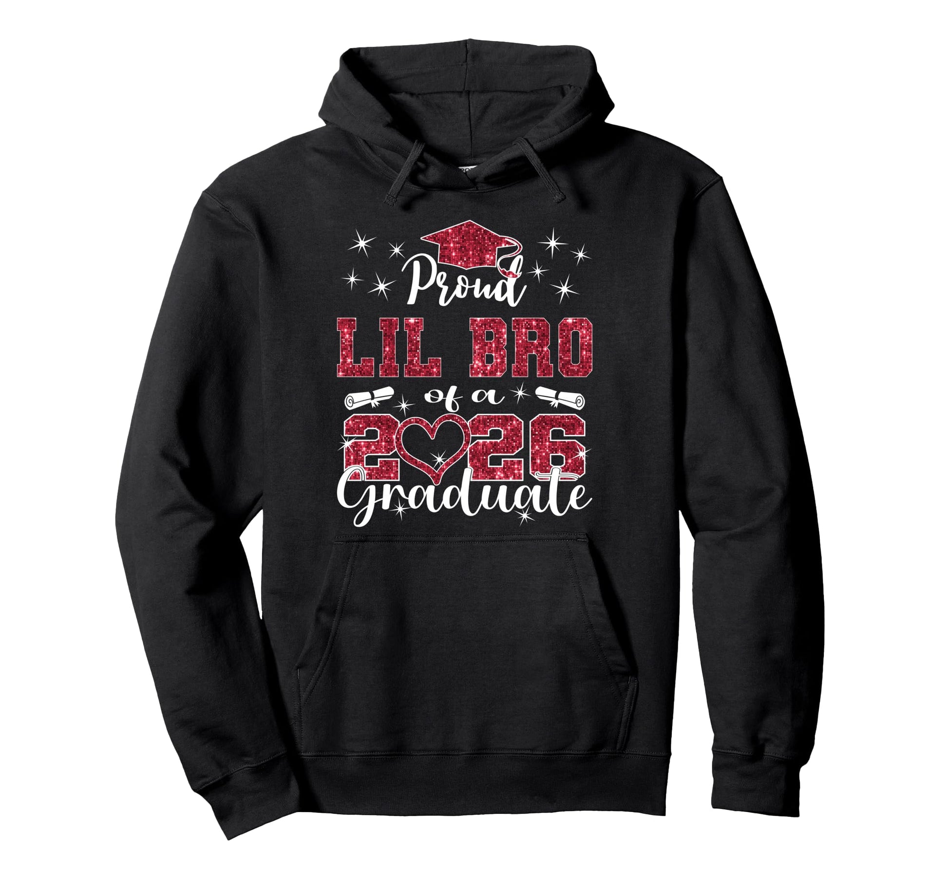 Super Proud Lil Bro 2026 Graduate Hoodie - Trendy Graphic Unisex - T-Shirt, Sweatshirt, Hoodie