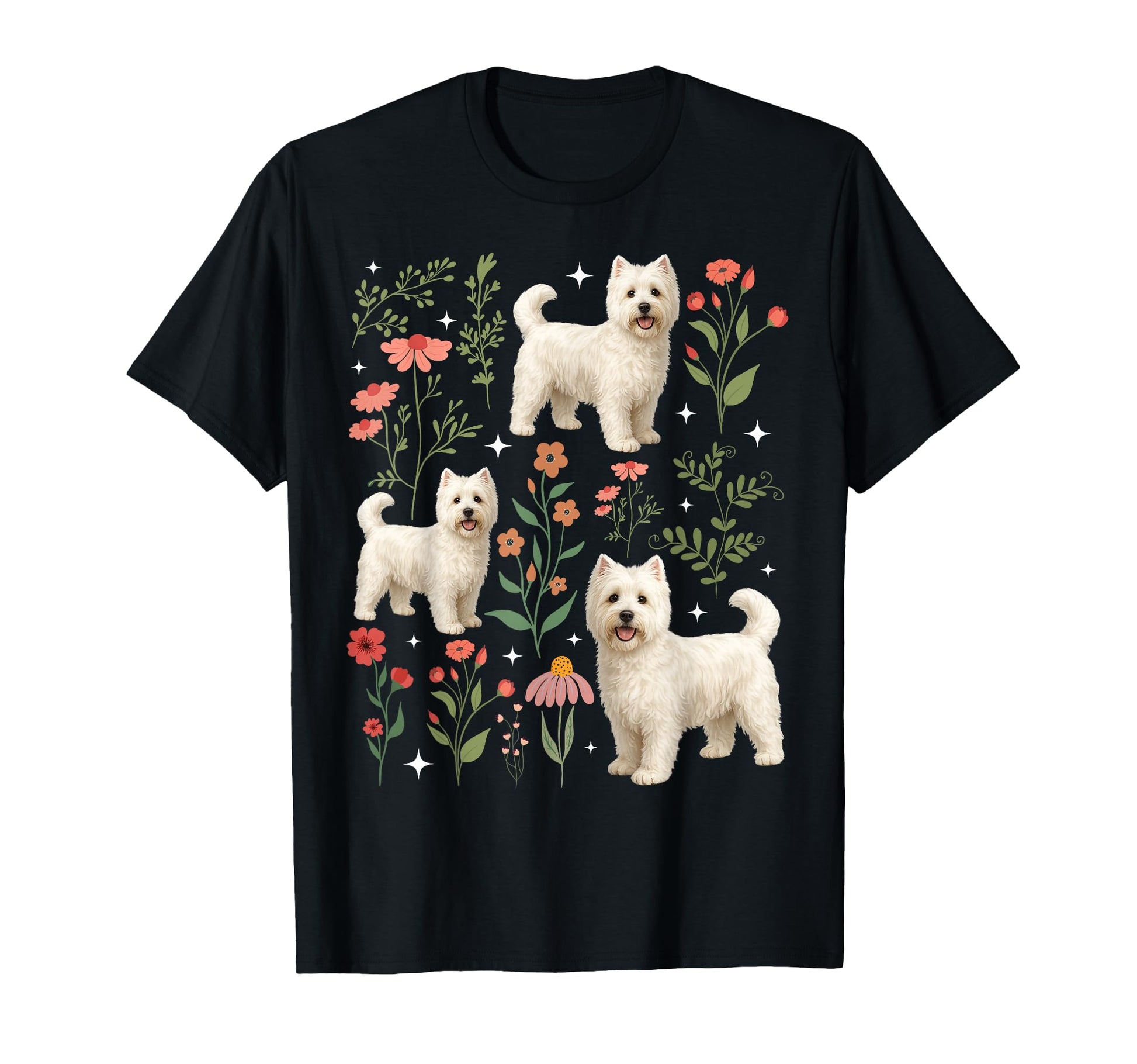 Westie Flowers Westie Owner West T-Shirt - Streetwear Style Unisex - T-Shirt, Sweatshirt, Hoodie