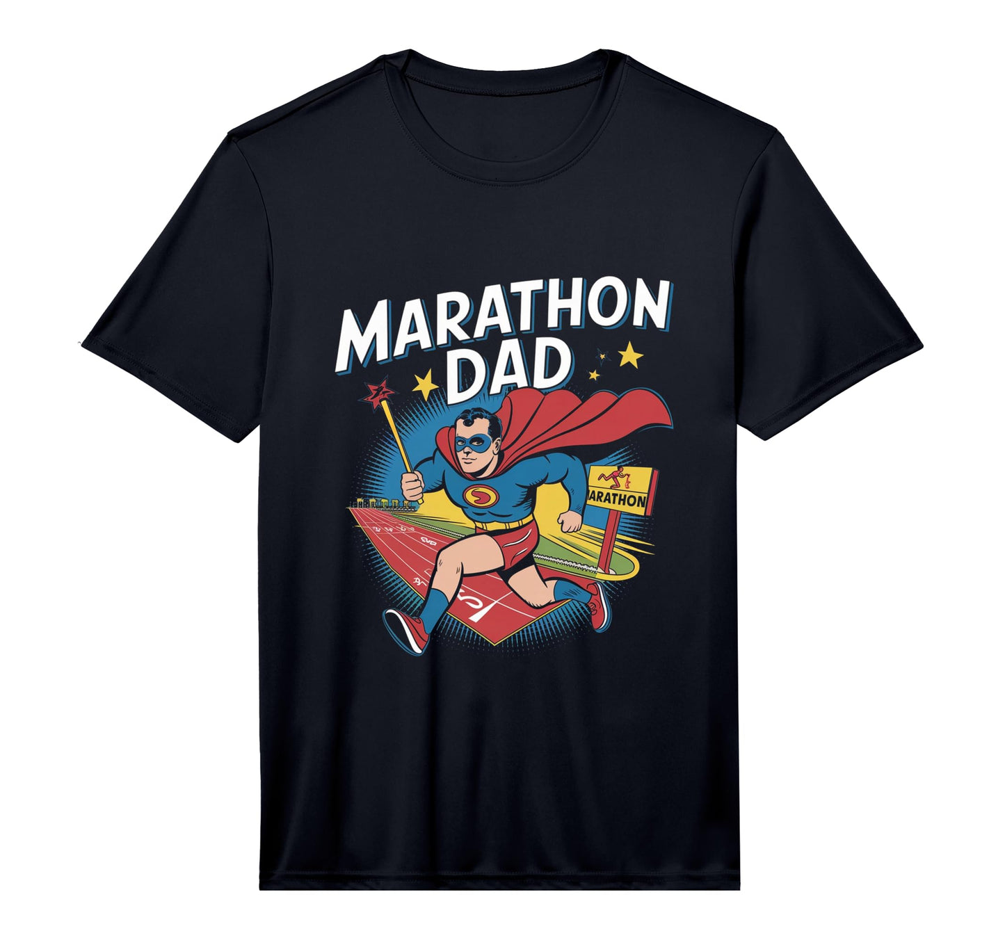 Mens Marathon Dad Running Daddy T-Shirt - Custom Art Print Unisex - T-Shirt, Sweatshirt, Hoodie