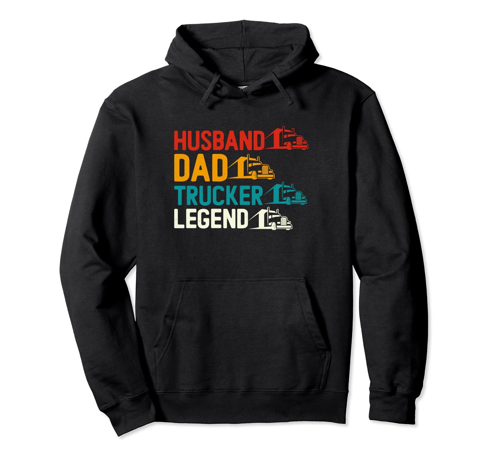 Funny Trucker Art Truck Driver Husband Hoodie - Novelty Apparel for Adults - T-Shirt, Sweatshirt, Hoodie