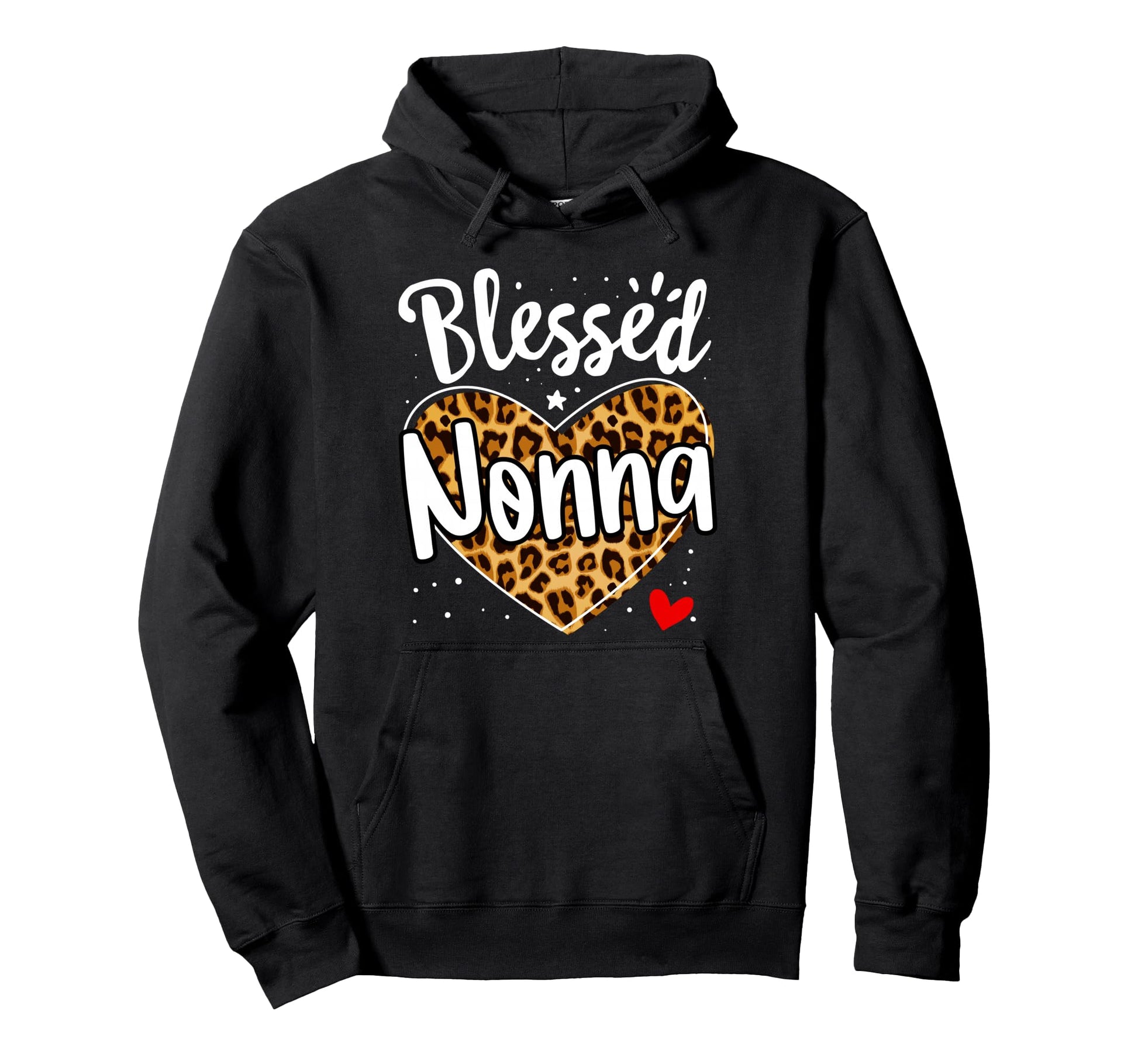Blessed Nonna Leopard Nana Mothers Hoodie - Casual Everyday Wear Unisex - T-Shirt, Sweatshirt, Hoodie