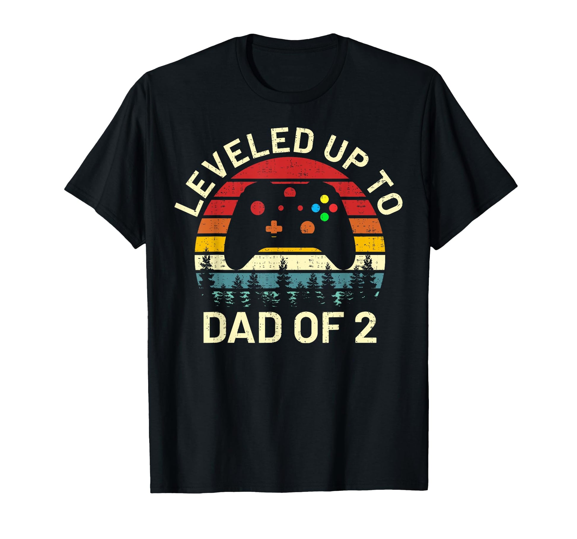 Funny Leveled Up To Dad 2 Video Gamers T-Shirt - Graphic Print for Adults - T-Shirt, Sweatshirt, Hoodie