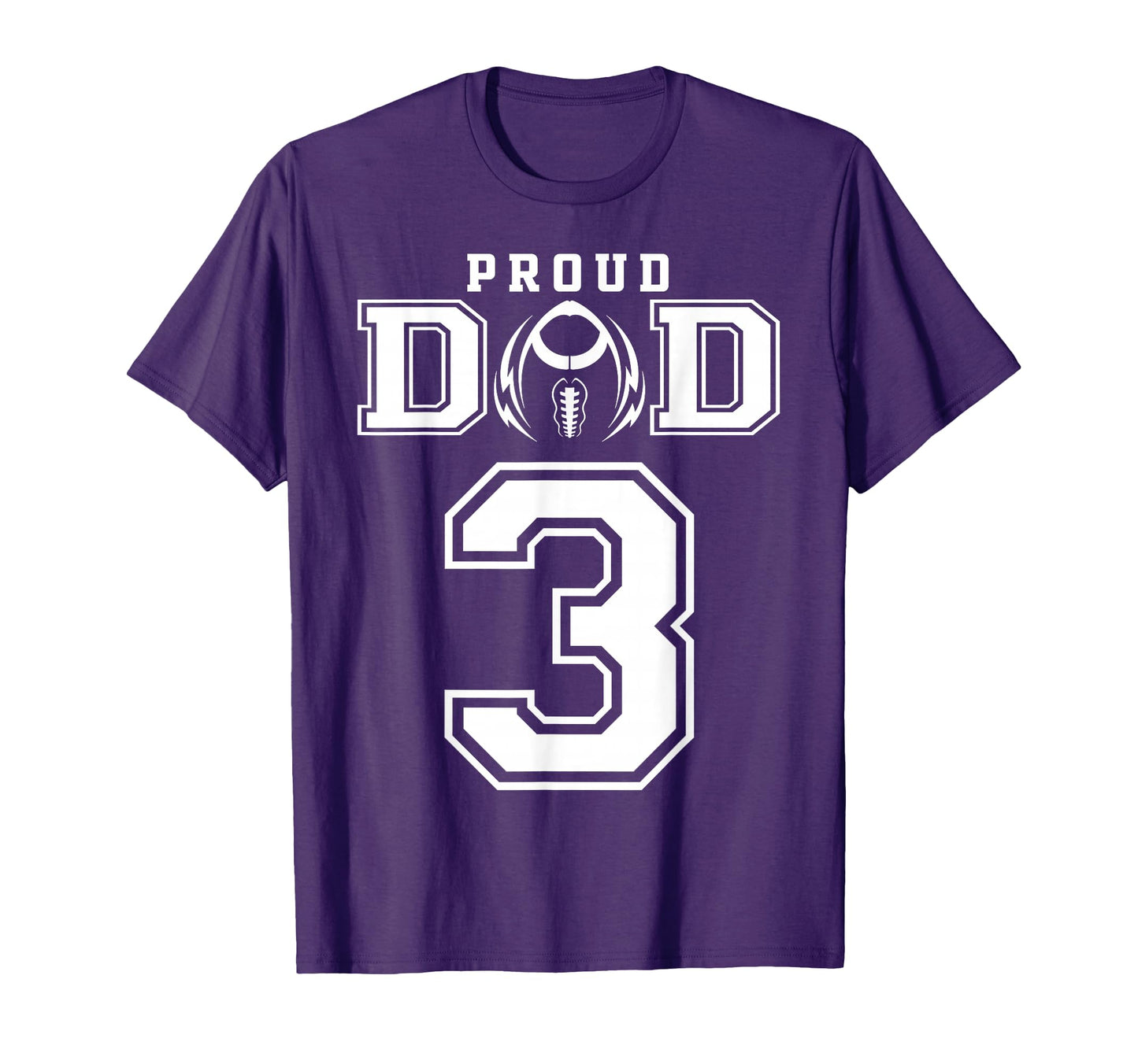 Custom Proud Football Dad Number 3 T-Shirt - Unique Graphic for Adults - T-Shirt, Sweatshirt, Hoodie
