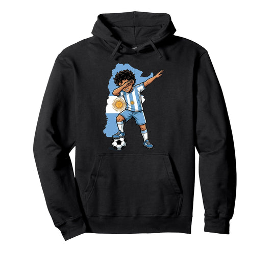 Argentina Soccer Dab Flag Football Hoodie - Streetwear Style Men Women - T-Shirt, Sweatshirt, Hoodie