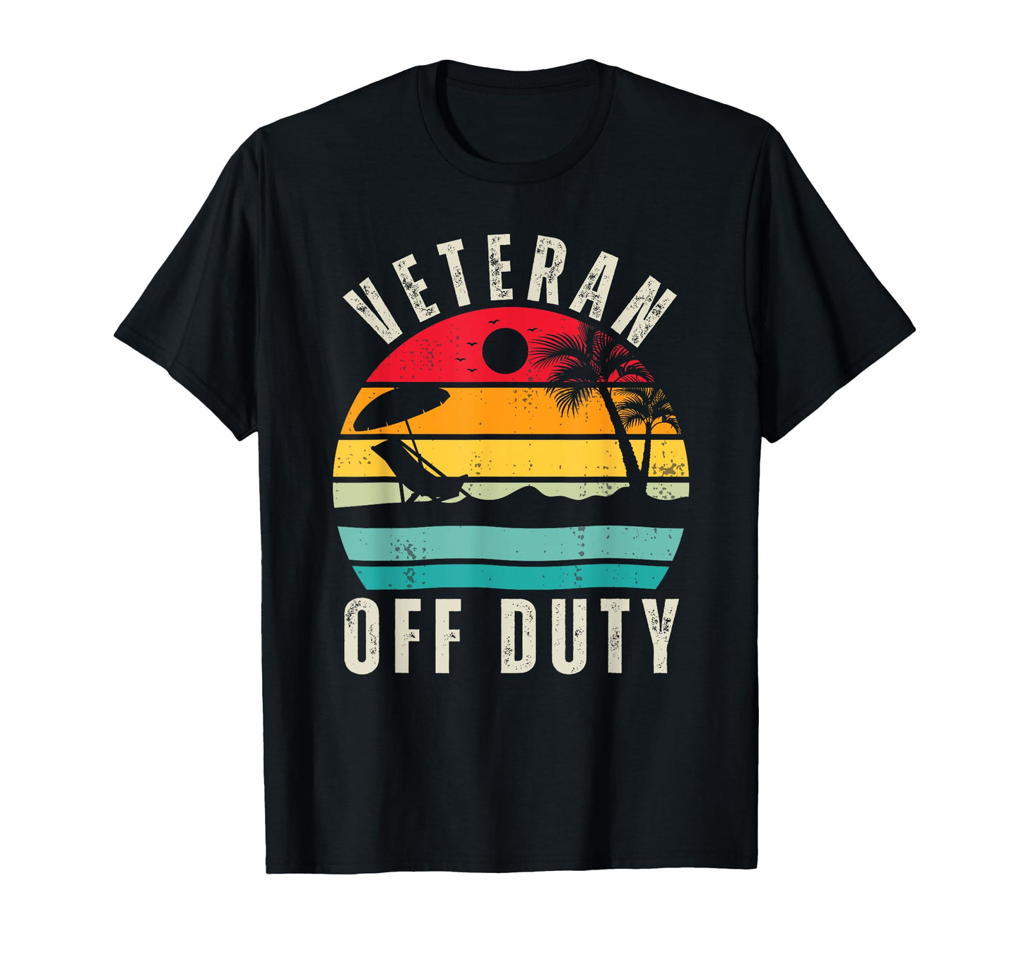 Sunset Veteran Off Duty Dad Retired T-Shirt - Trendy Graphic Men Women - T-Shirt, Sweatshirt, Hoodie