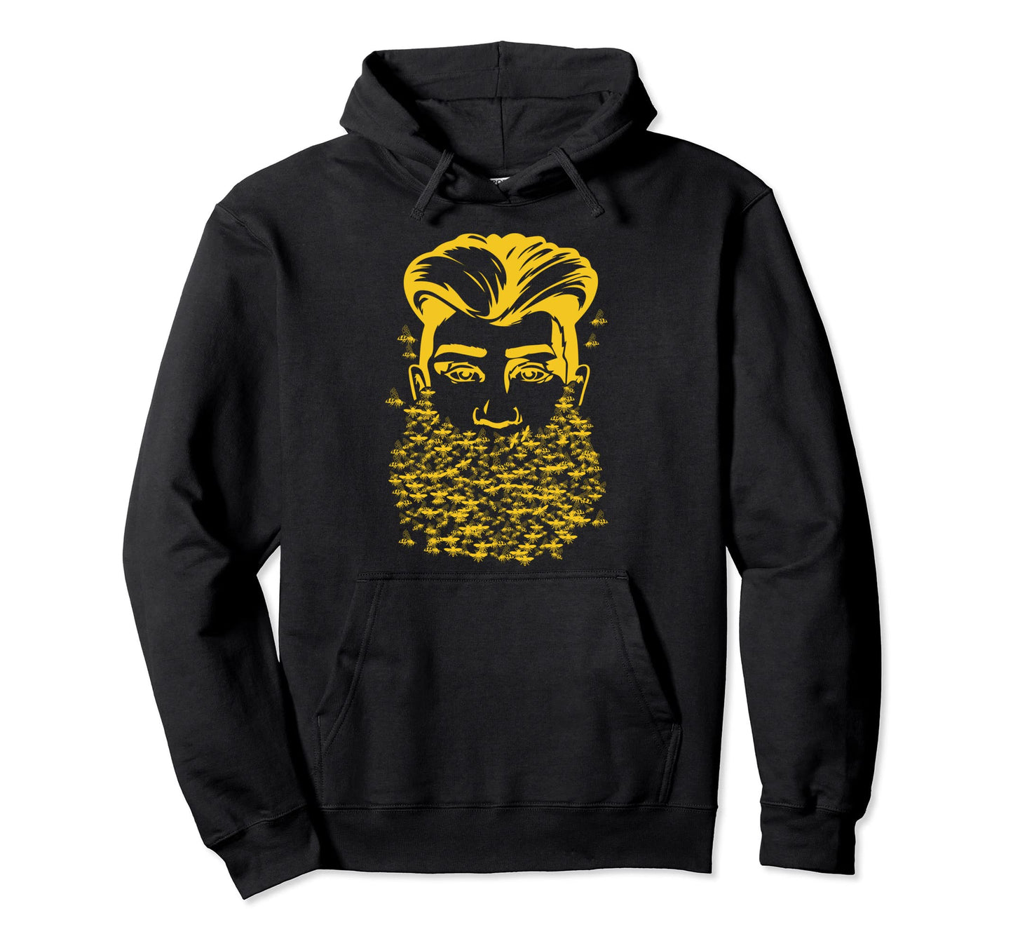 Bees Bearded Beekeeper Mustache Dad Bees Hoodie - Graphic Print for Adults - T-Shirt, Sweatshirt, Hoodie