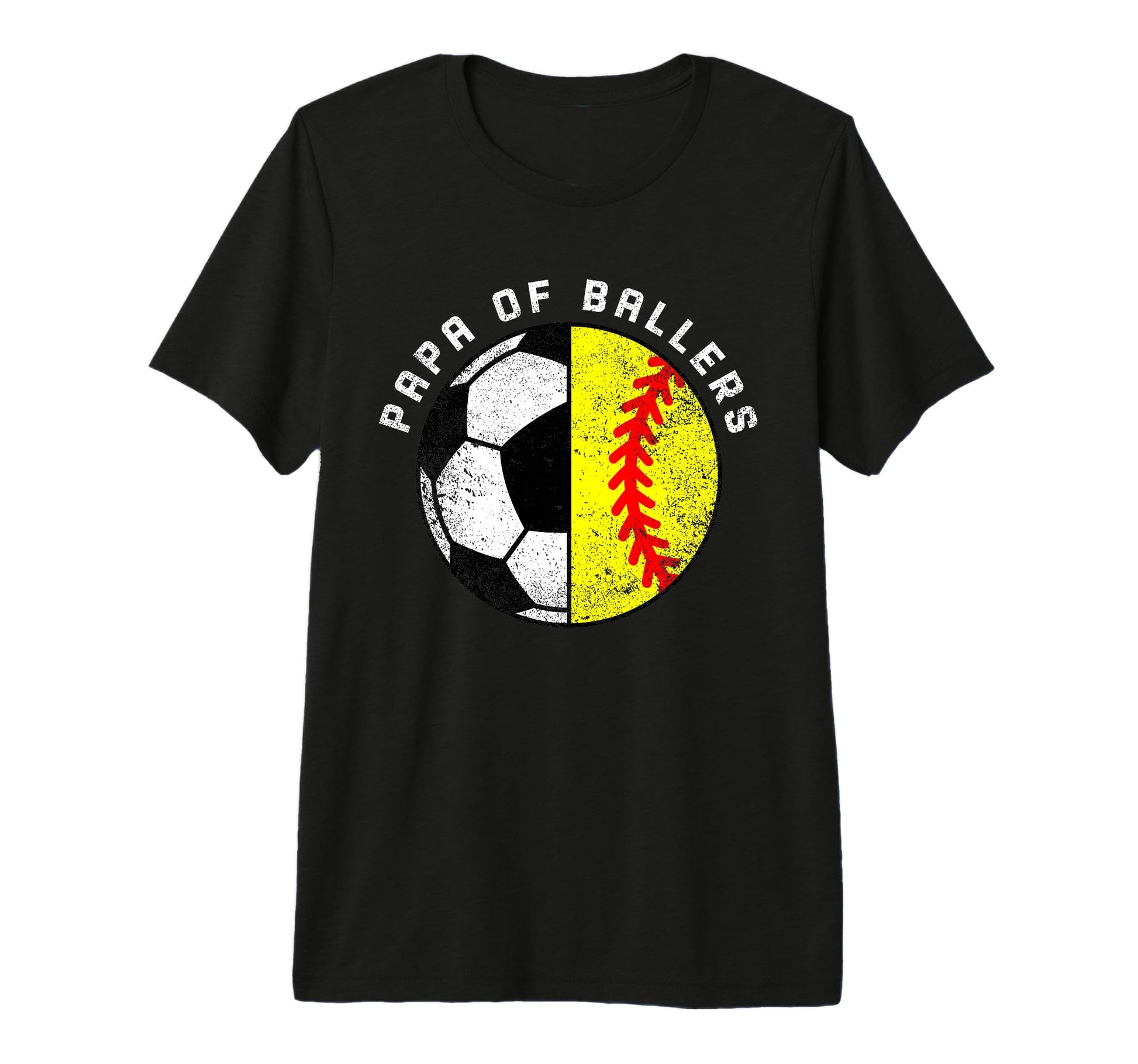 Mens Papa Ballers Funny Soccer Softball T-Shirt - Graphic Print Men Women - T-Shirt, Sweatshirt, Hoodie