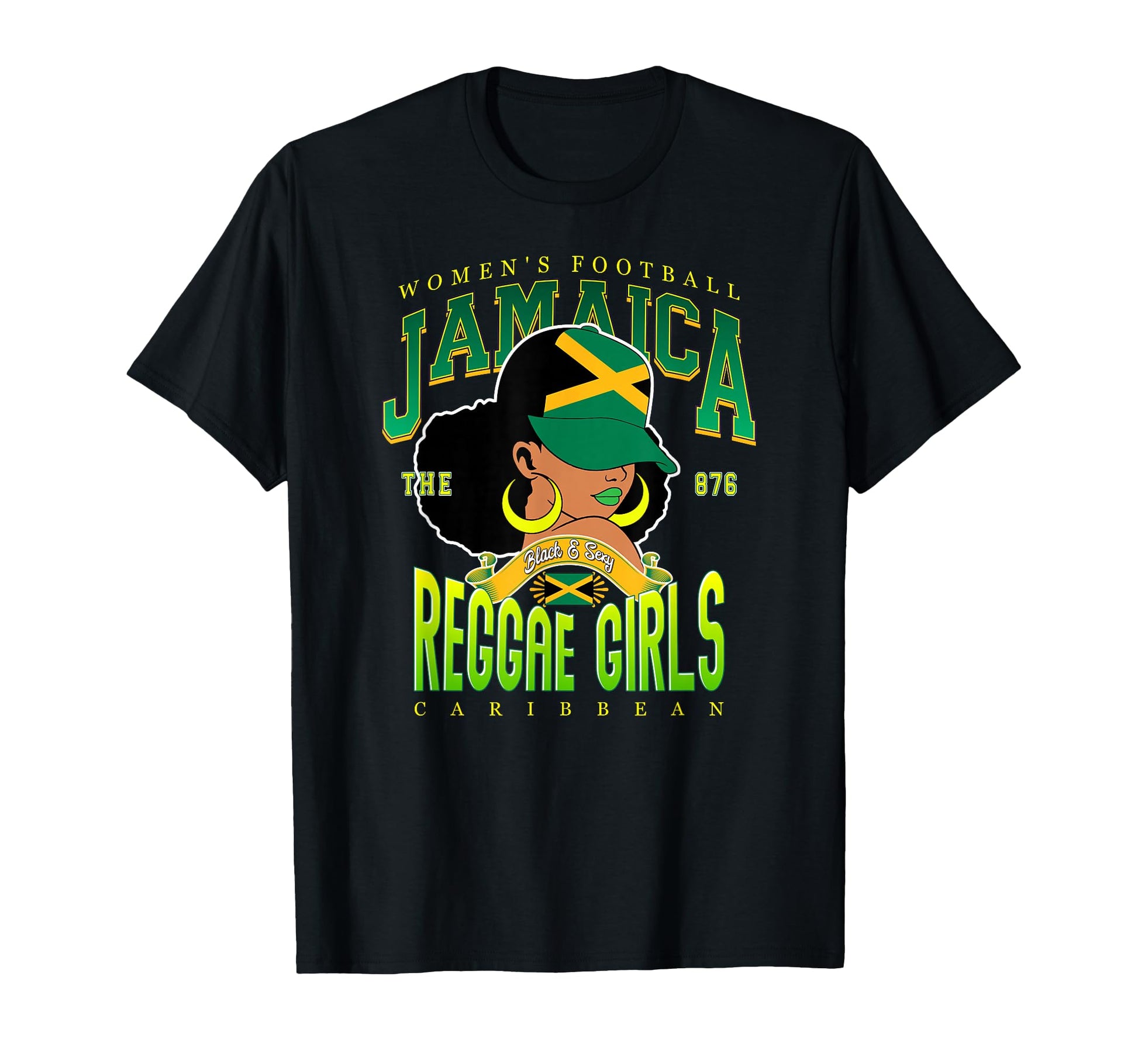 Kingston Reggae Black Sexy Afro Pride T-Shirt - Minimalist Print Unisex - T-Shirt, Sweatshirt, Hoodie