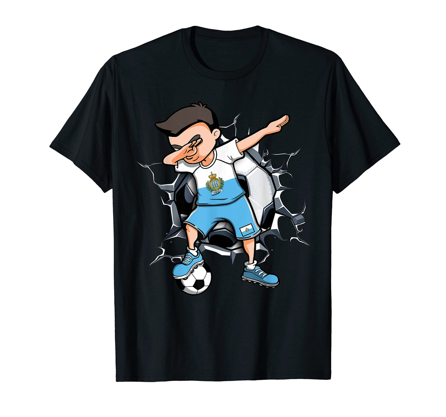 Dabbing Soccer San Marino T-Shirt - Casual Everyday Wear for Adults - T-Shirt, Sweatshirt, Hoodie