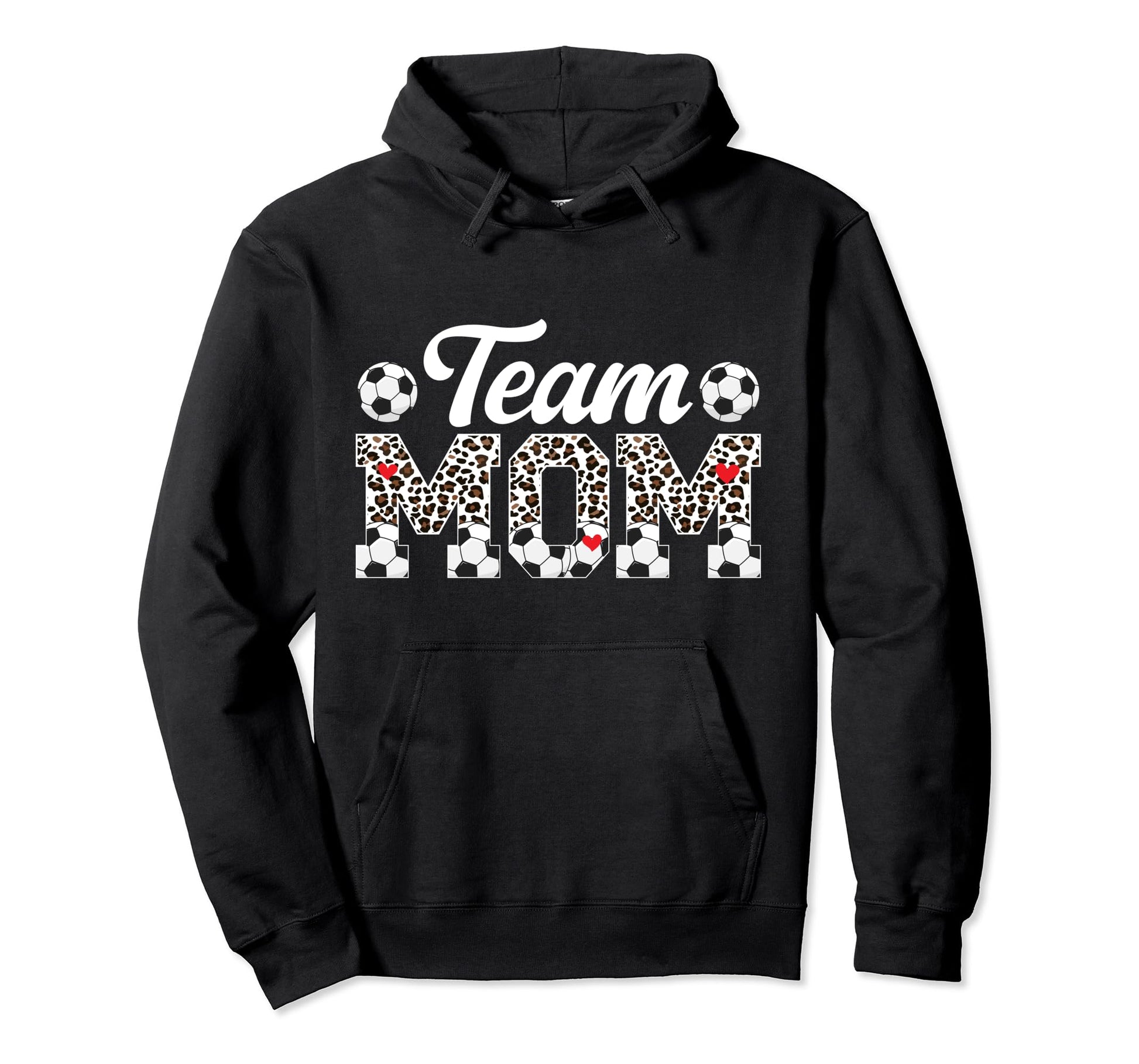 Team Mom Leopard Soccer Team Mom Hoodie - Custom Art Print for Adults - T-Shirt, Sweatshirt, Hoodie