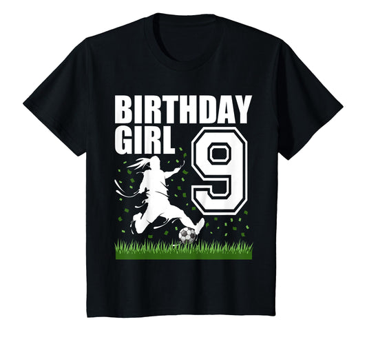 9 Year Old Soccer Birthday Party Theme 9Th T-Shirt - Unique Graphic Unisex - T-Shirt, Sweatshirt, Hoodie