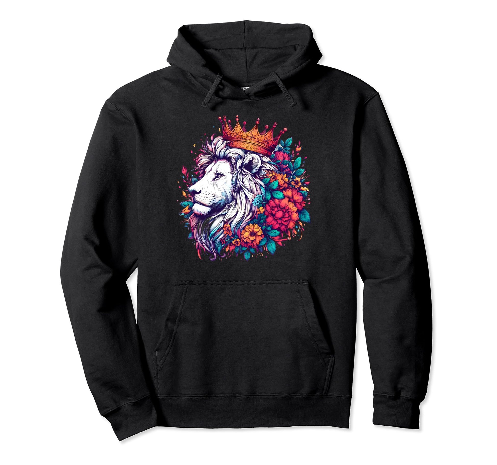 Floral Lion Lion Moms Dads Hoodie - Streetwear Style for Adults - T-Shirt, Sweatshirt, Hoodie