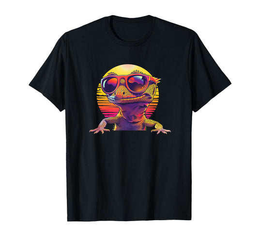 80S Pet Crested Gecko Lover T-Shirt - Aesthetic Graphic Men Women - T-Shirt, Sweatshirt, Hoodie