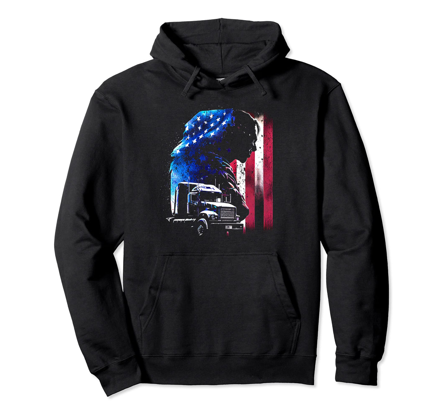 Funny Trucker American Big Rigs Hoodie - Aesthetic Graphic Men Women - T-Shirt, Sweatshirt, Hoodie