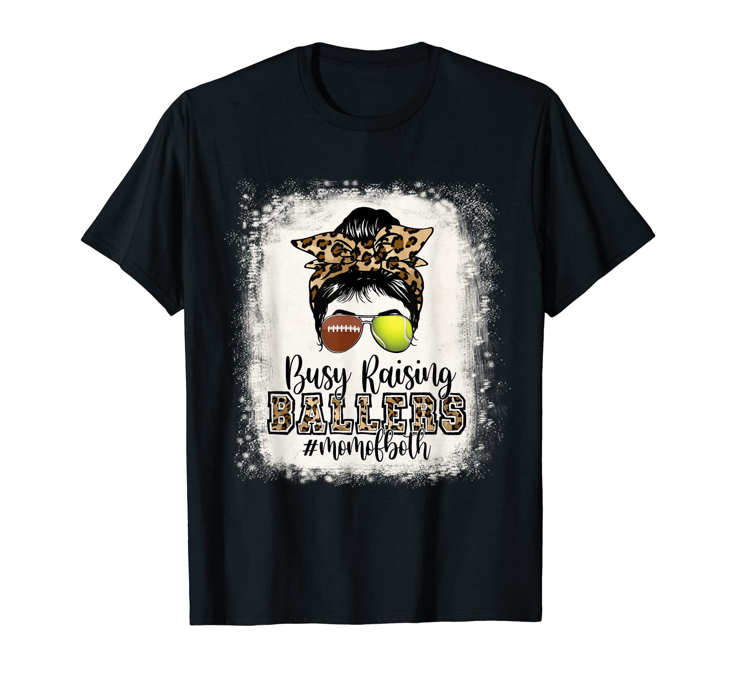 Busy Raising Ballers Mom Both Football T-Shirt - Novelty Apparel Men Women - T-Shirt, Sweatshirt, Hoodie