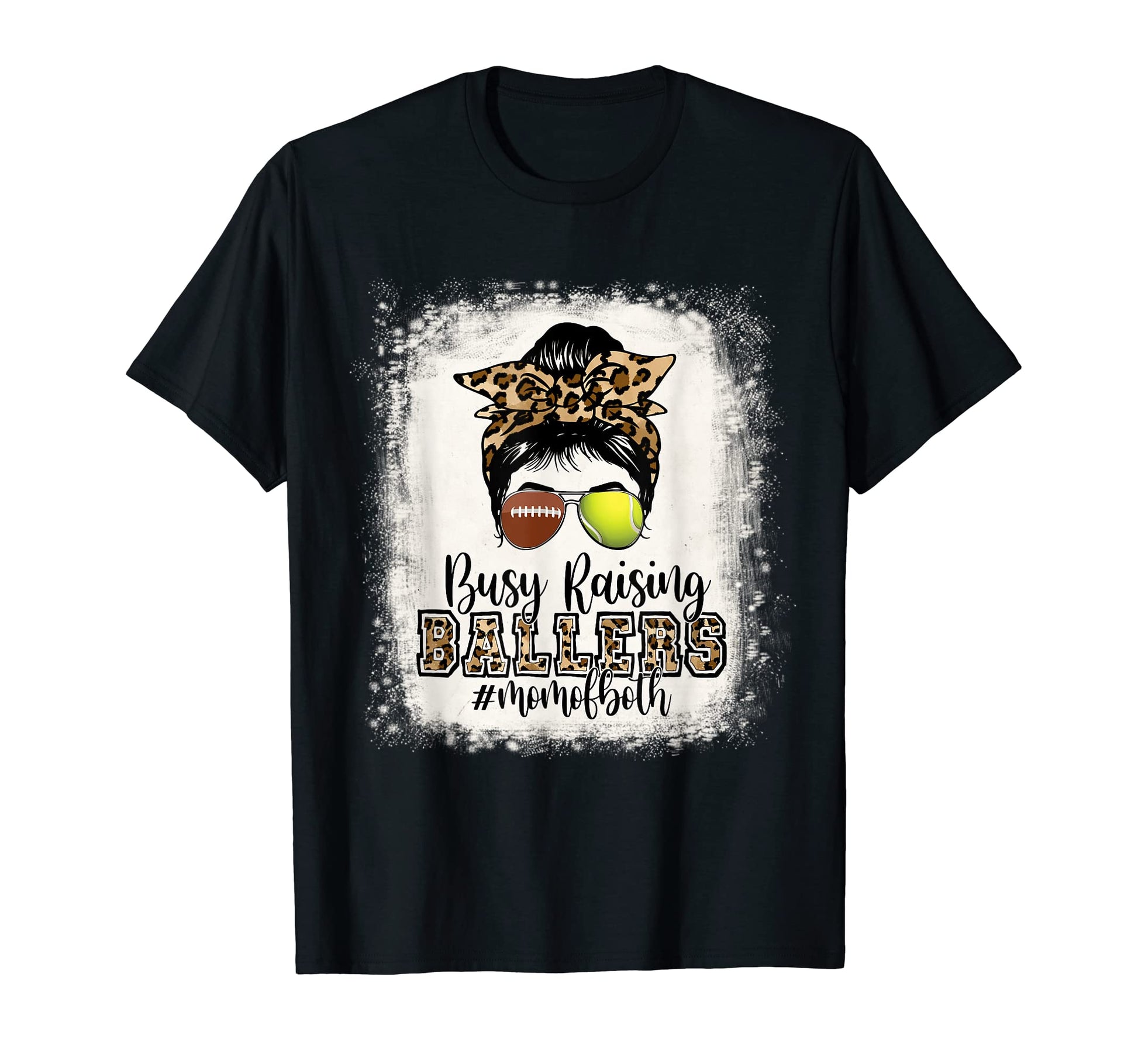 Busy Raising Ballers Mom Both Football T-Shirt - Novelty Apparel Men Women - T-Shirt, Sweatshirt, Hoodie