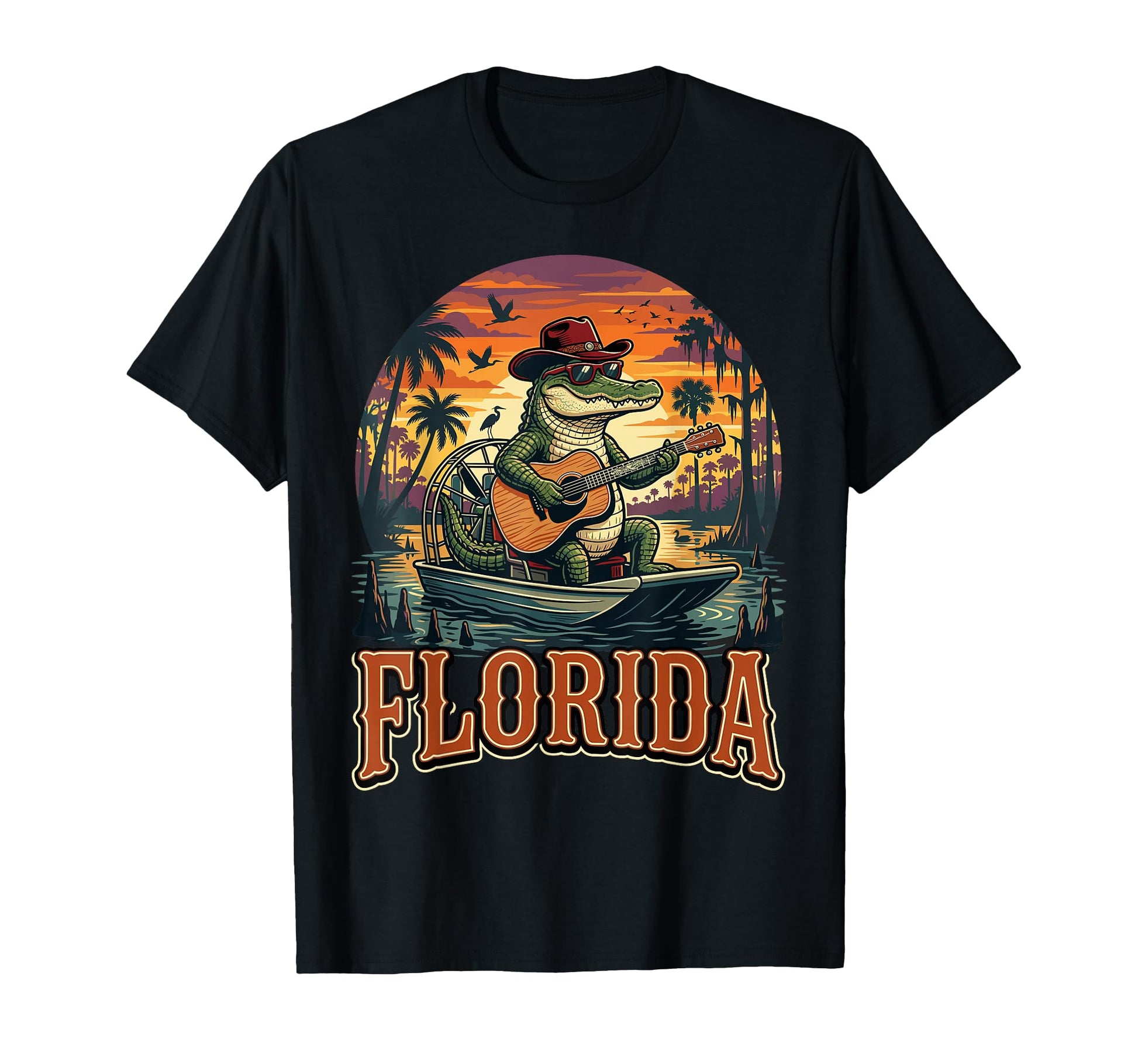 Florida Funny Alligator Guitar Swamp T-Shirt - Streetwear Style Unisex - T-Shirt, Sweatshirt, Hoodie
