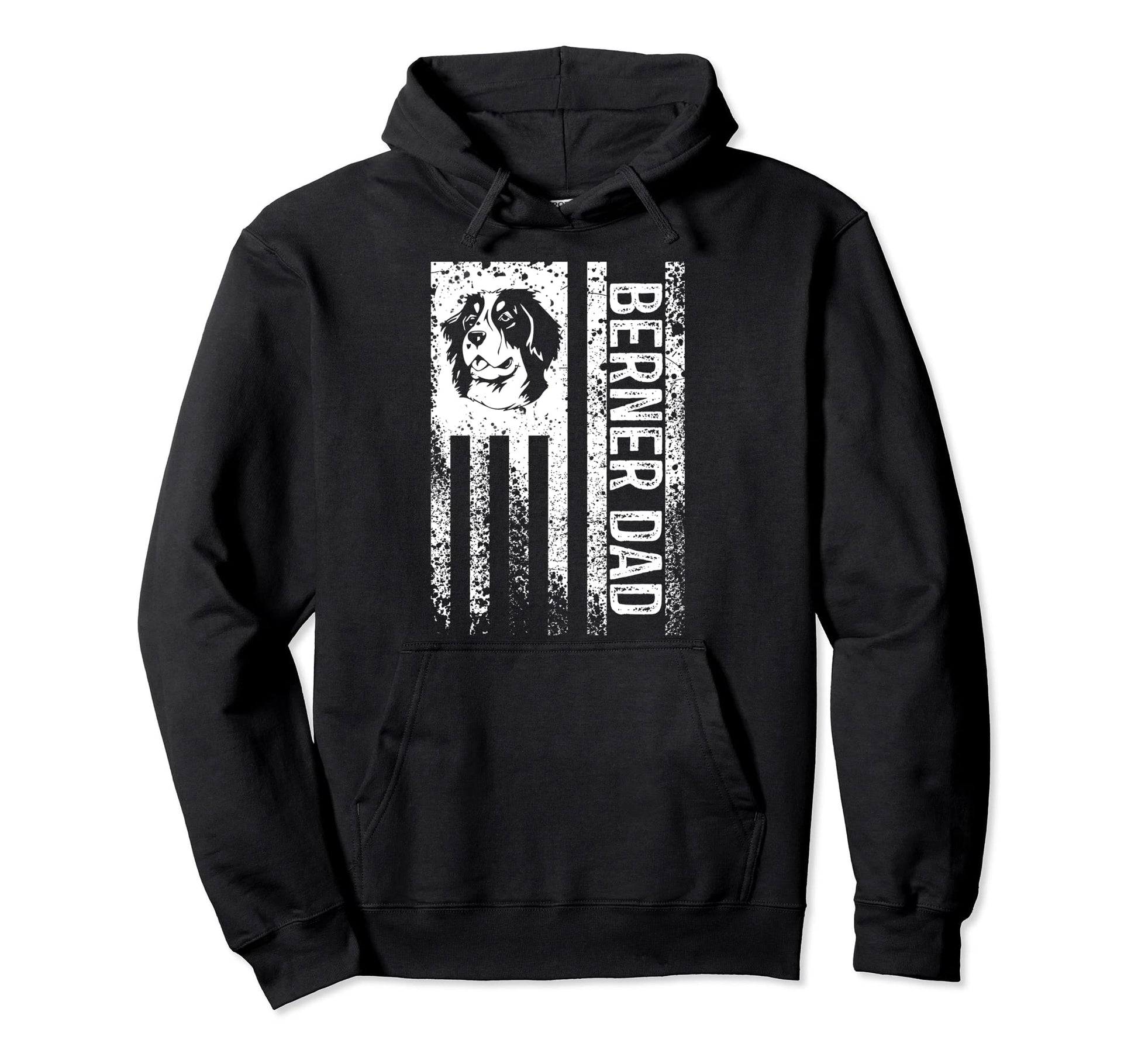 Berner Dad American Flag Bernese Mountain Hoodie - Novelty Apparel Unisex - T-Shirt, Sweatshirt, Hoodie