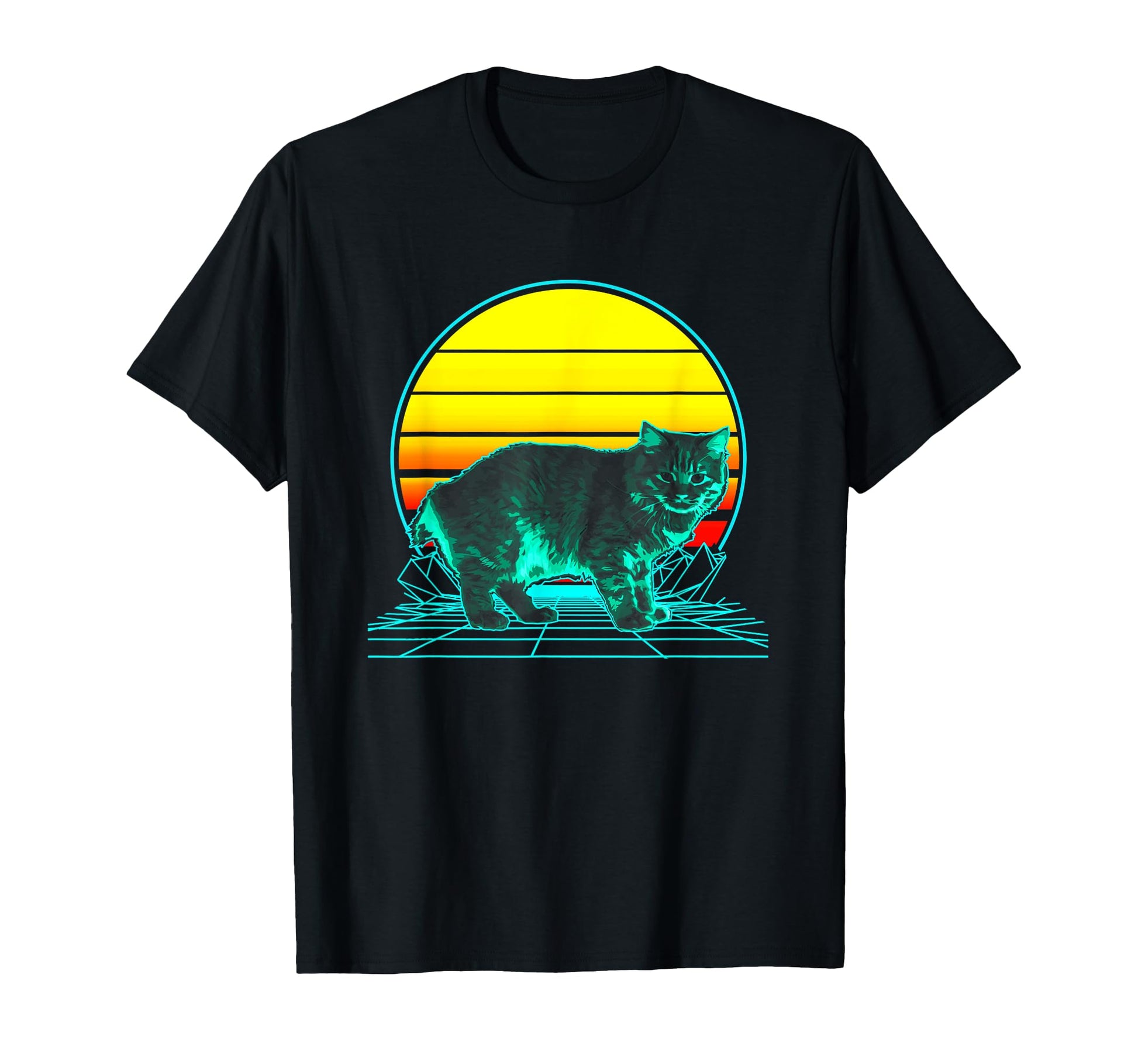 Manx Cat Vaporwave T-Shirt - Aesthetic Graphic Unisex - T-Shirt, Sweatshirt, Hoodie