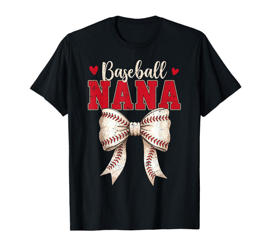 Baseball Nana Coquette Bow Game Day T-Shirt - Trendy Graphic Men Women - T-Shirt, Sweatshirt, Hoodie