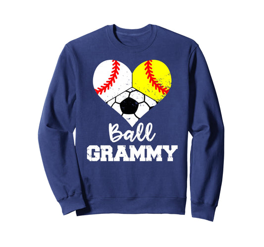 Ball Grammy Heart Funny Baseball Sweatshirt - Trendy Graphic for Adults - T-Shirt, Sweatshirt, Hoodie