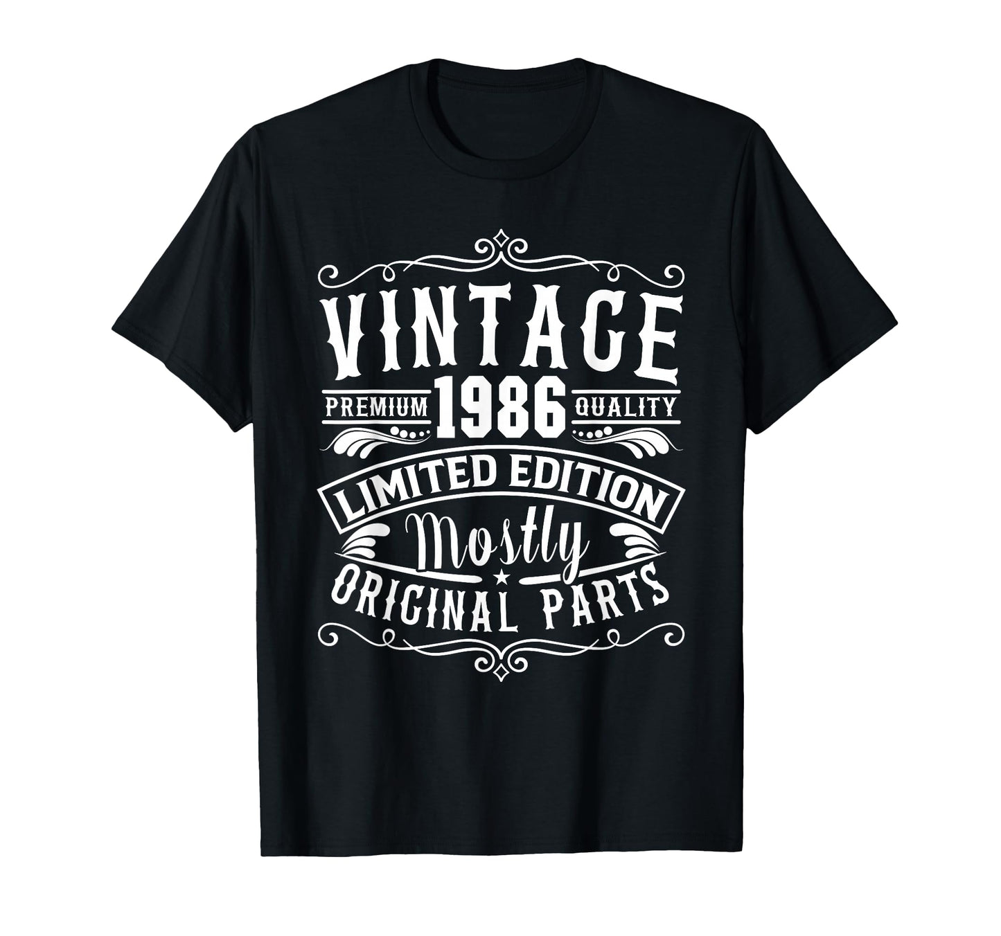 Born 1986 Birthday Mostly Original Parts T-Shirt - Minimalist Print Unisex - T-Shirt, Sweatshirt, Hoodie