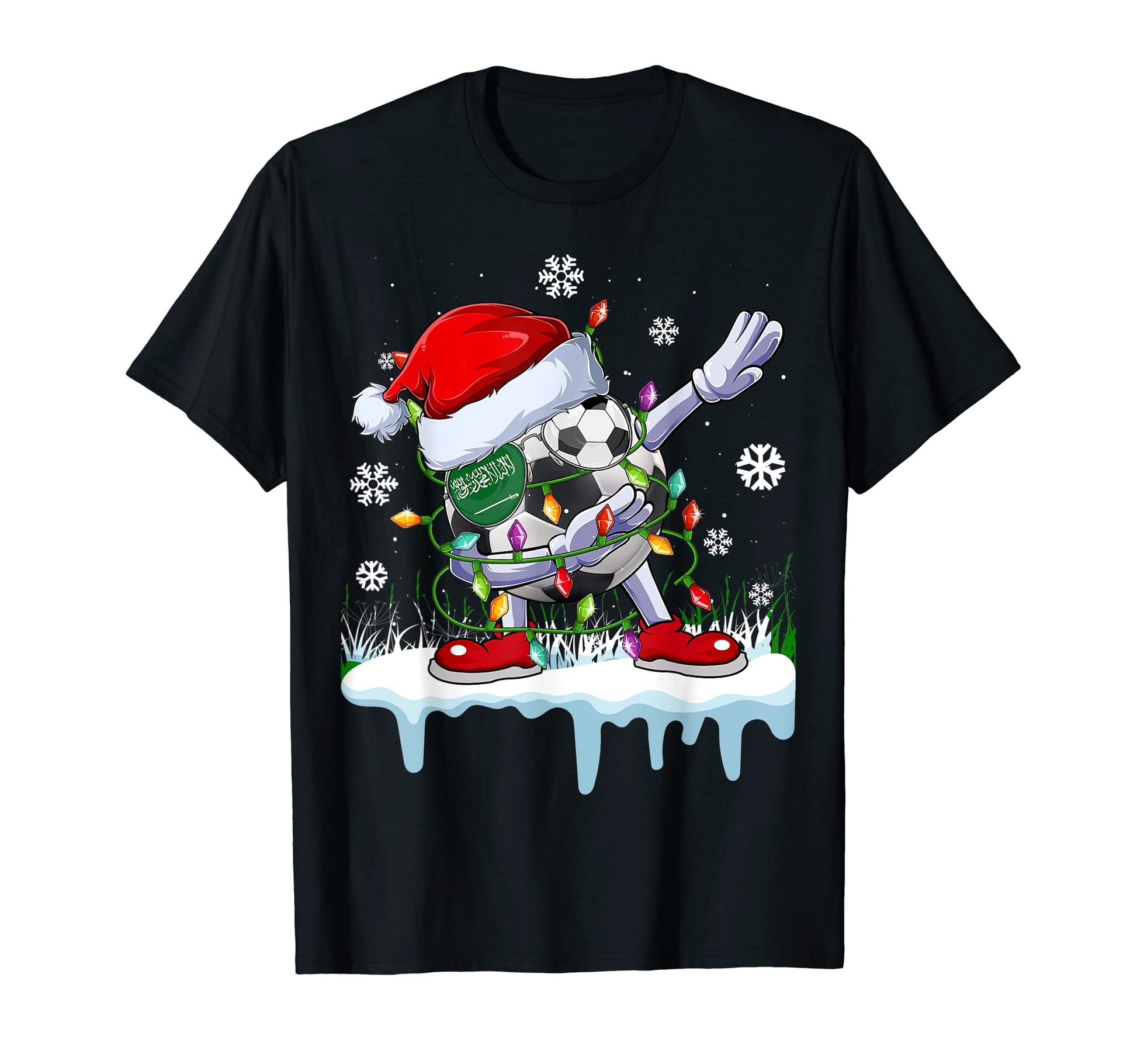 Funny Santa Dabbing Saudi Arabia T-Shirt - Casual Everyday Wear Unisex - T-Shirt, Sweatshirt, Hoodie