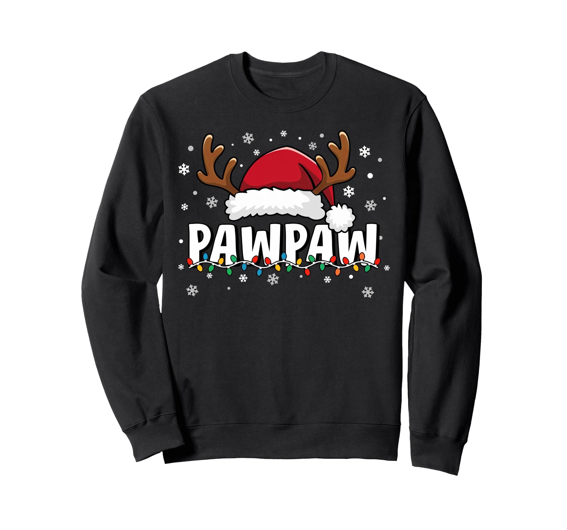 Pawpaw Grandpa Santa Hat Dad Sweatshirt - Casual Everyday Wear Men Women - T-Shirt, Sweatshirt, Hoodie