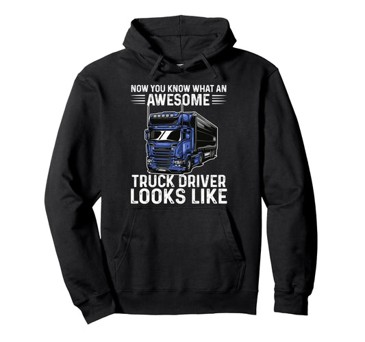 Awesome Truck Driver Dad Trucking Cdl Hoodie - Novelty Apparel for Adults - T-Shirt, Sweatshirt, Hoodie