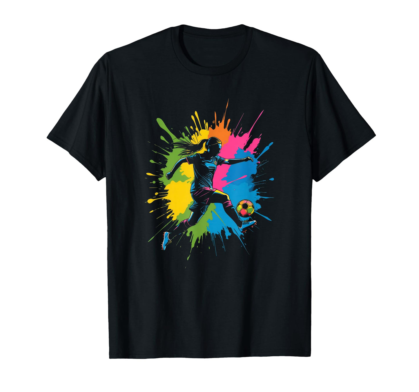 Womenr Soccer Player Kicks Soccer Fans T-Shirt - Custom Art Print Unisex - T-Shirt, Sweatshirt, Hoodie