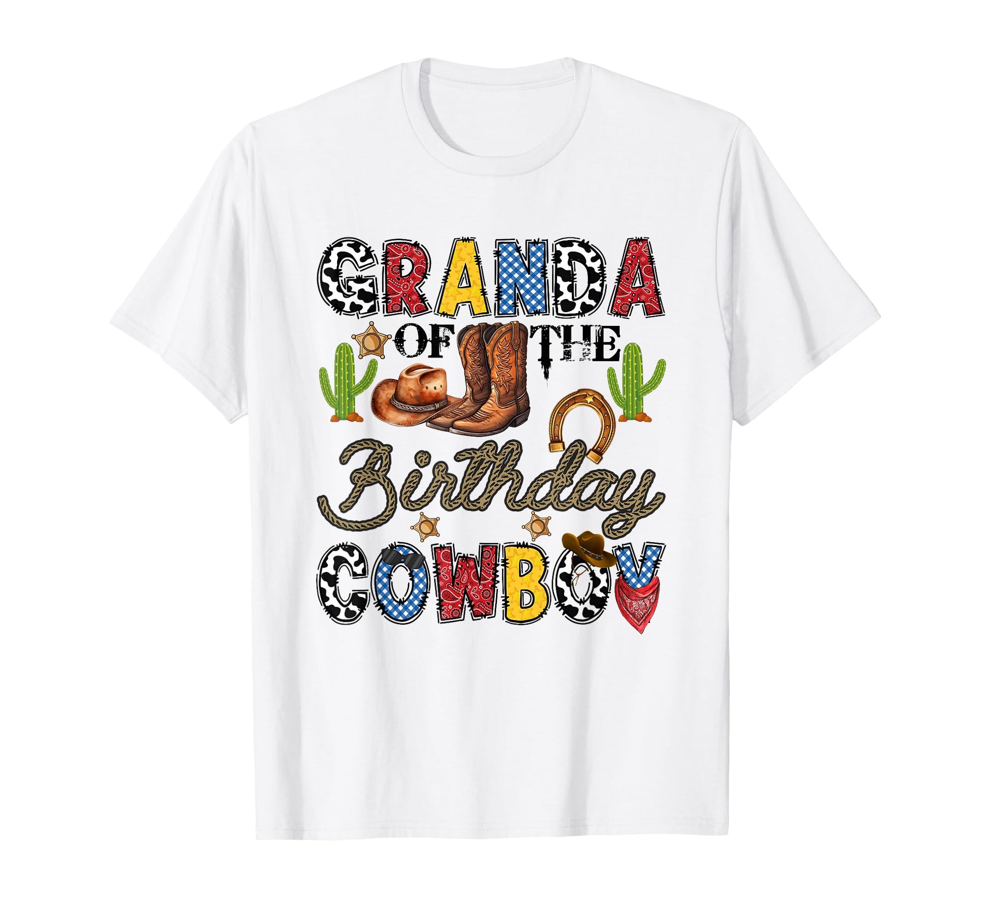 Granda Birthday Cowboy Western Birthday T-Shirt - Trendy Graphic for Adults - T-Shirt, Sweatshirt, Hoodie