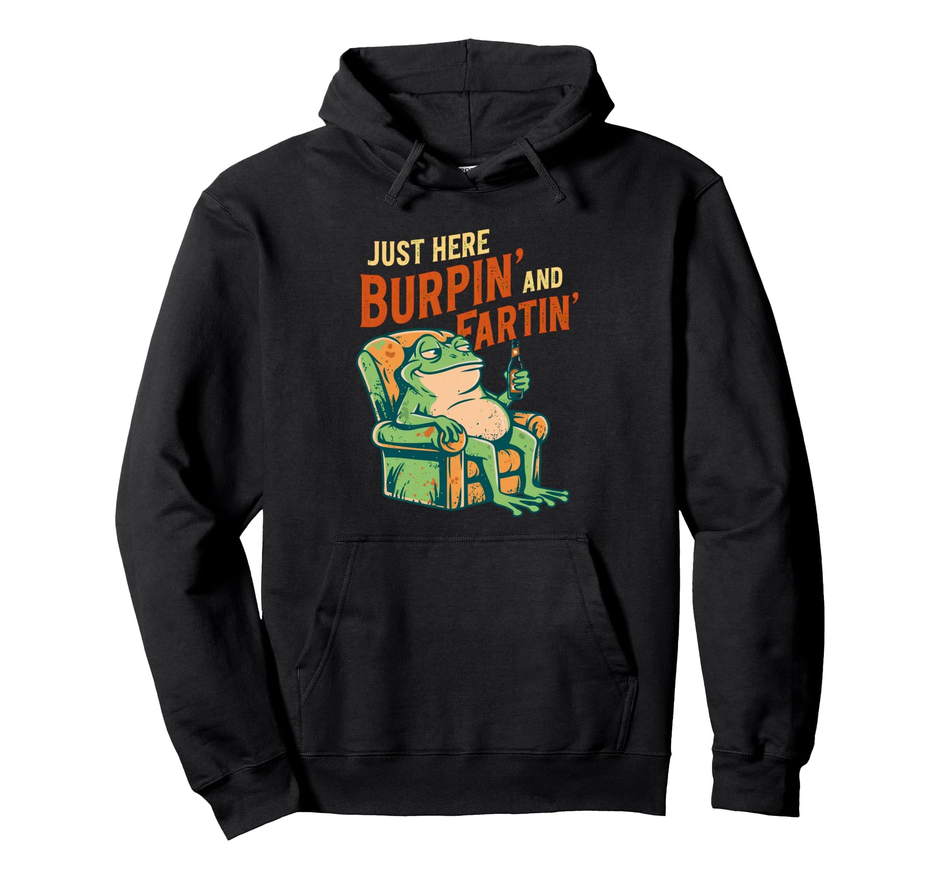 Dads Frog Just Here Burping Farting Funny Hoodie - Graphic Print Unisex - T-Shirt, Sweatshirt, Hoodie