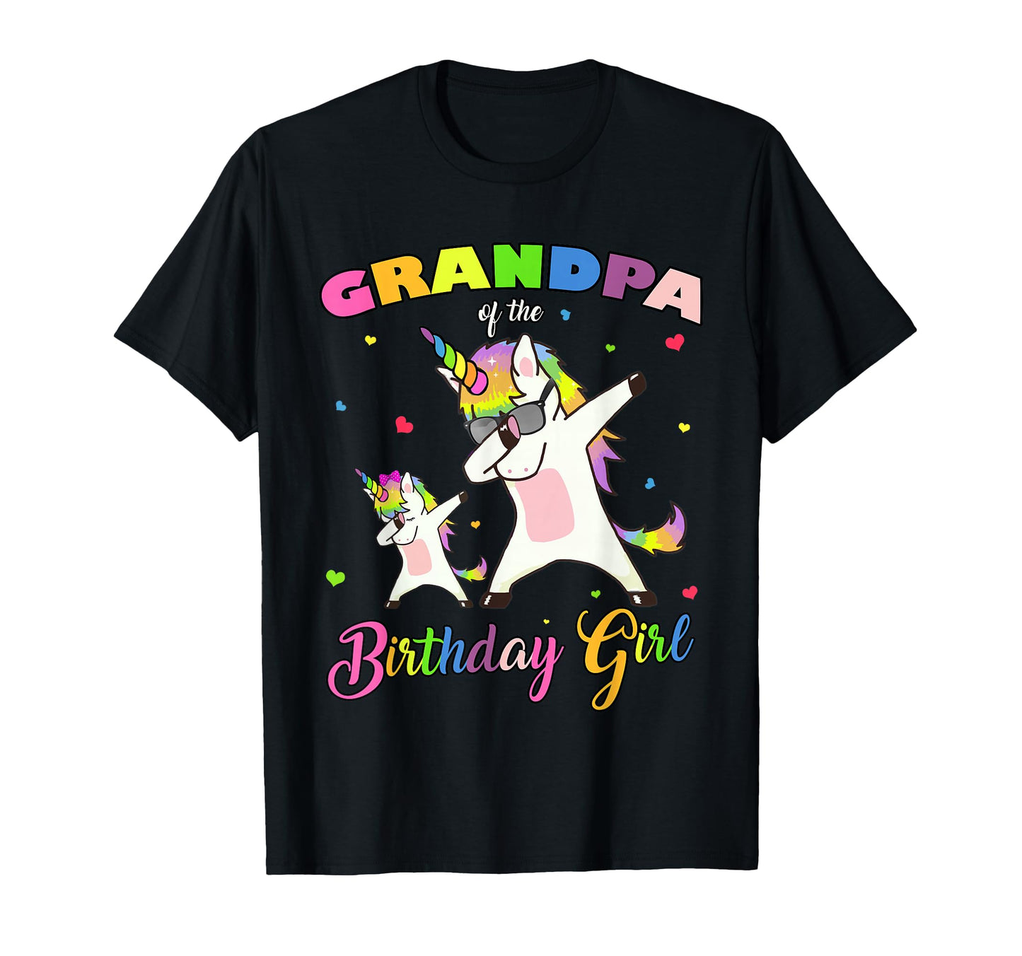 Grandpa Birthday Unicorn Princess T-Shirt - Unique Graphic Unisex - T-Shirt, Sweatshirt, Hoodie