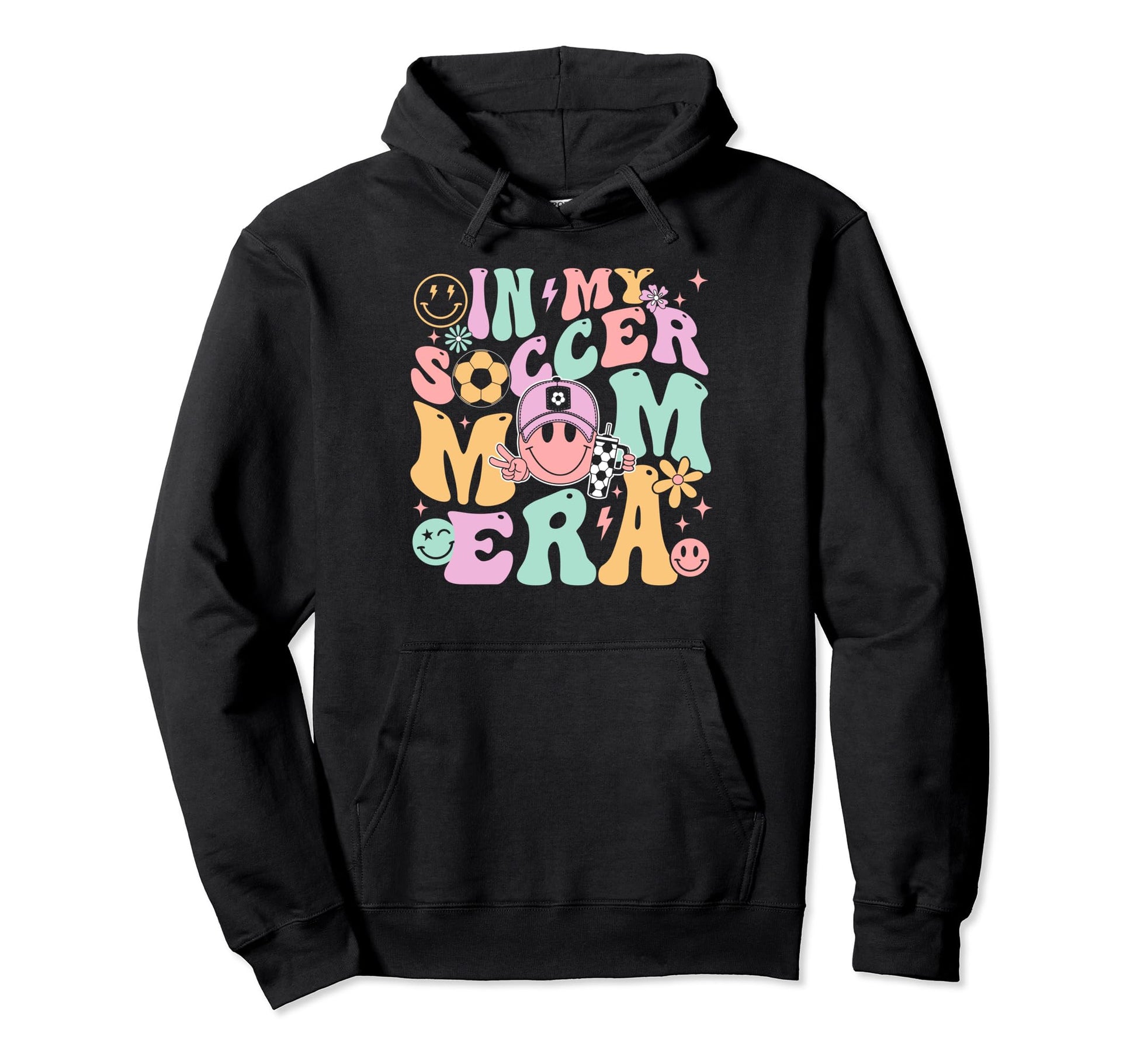 My Soccer Mom Era Groovy Soccer Mama Hoodie - Graphic Print for Adults - T-Shirt, Sweatshirt, Hoodie