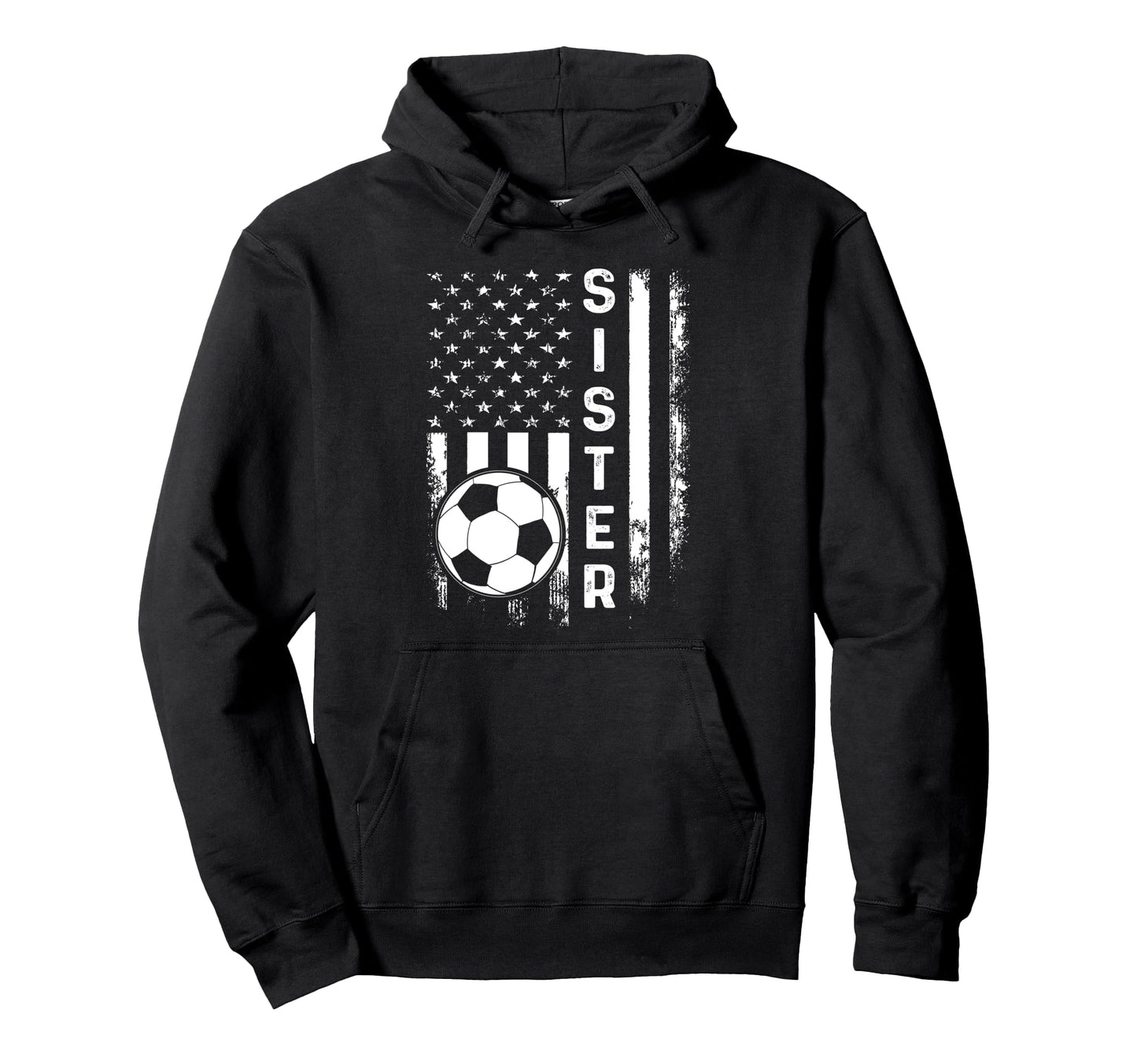 Soccer Sister America Flag Hoodie - Minimalist Print Unisex - T-Shirt, Sweatshirt, Hoodie