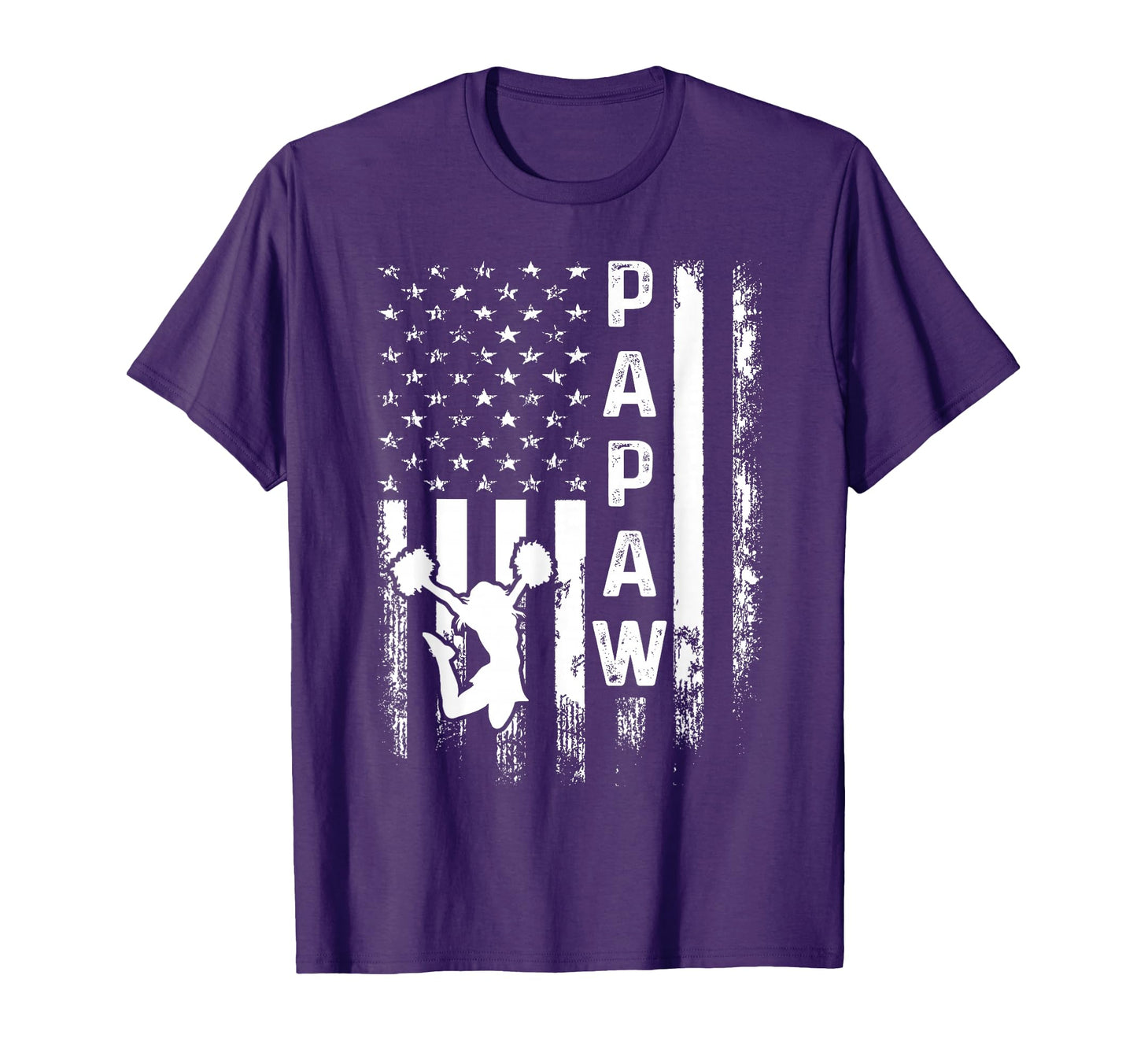 Cheerleader Cheer Papaw America Flag T-Shirt - Graphic Print for Adults - T-Shirt, Sweatshirt, Hoodie
