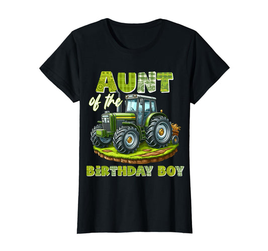 Aunt Birthday Tractor Family Matching T-Shirt - Minimalist Print Unisex - T-Shirt, Sweatshirt, Hoodie